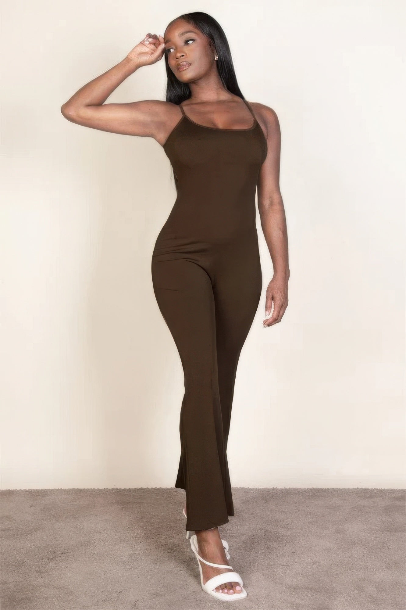 Ribbed sleeveless wide leg jumpsuit  Shop One Place