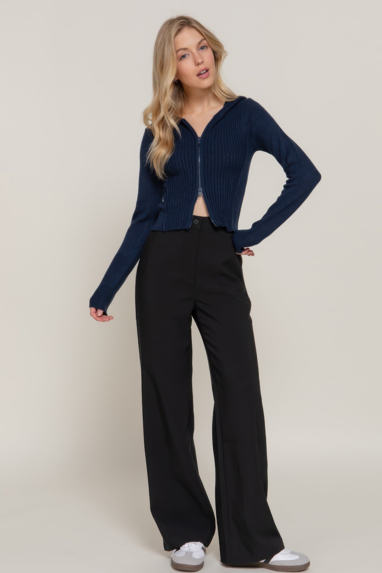 2-way zip closure sweater hoodie cardigan  Shop One Place