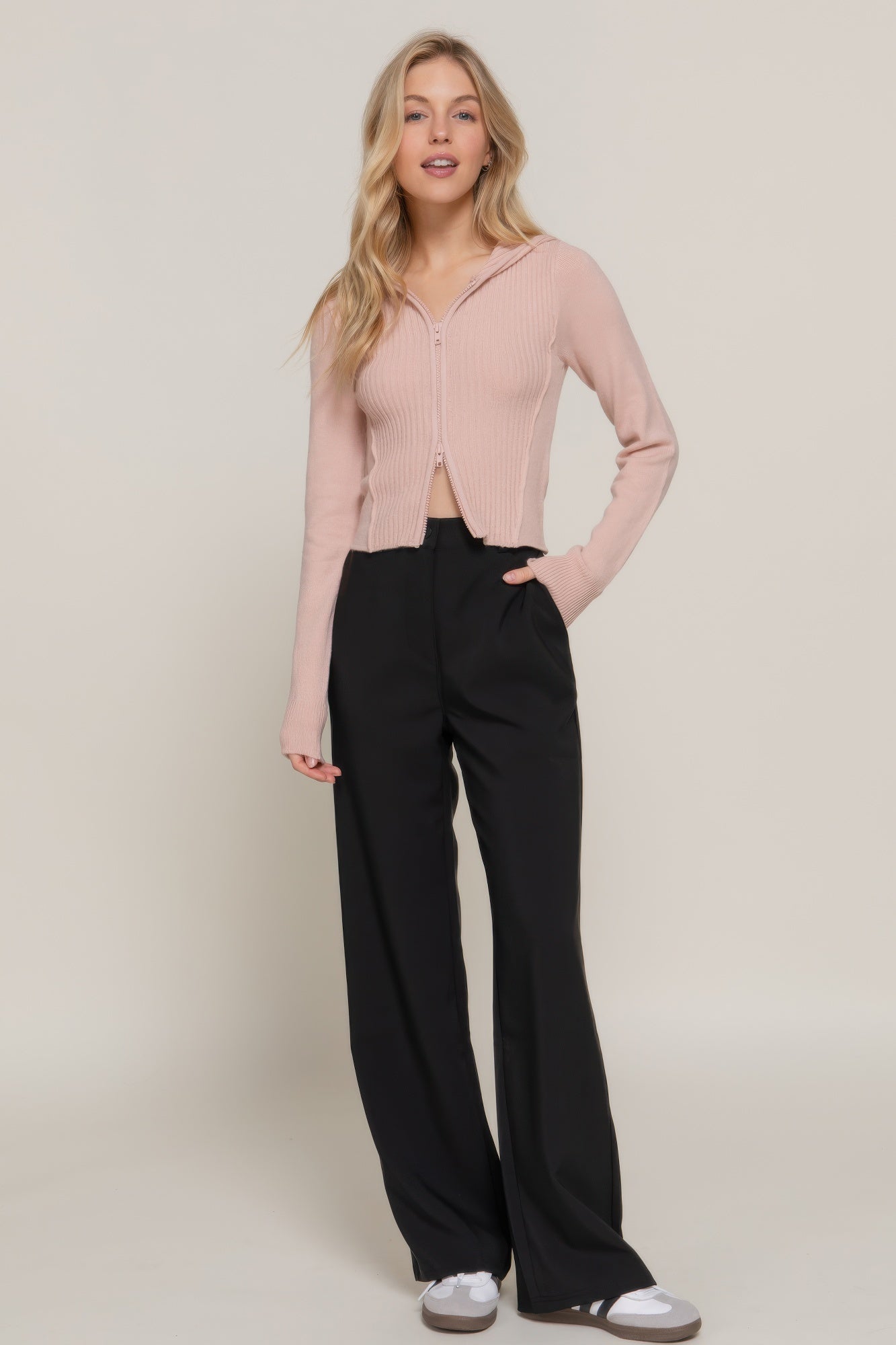 2-way zip closure sweater hoodie cardigan  Shop One Place