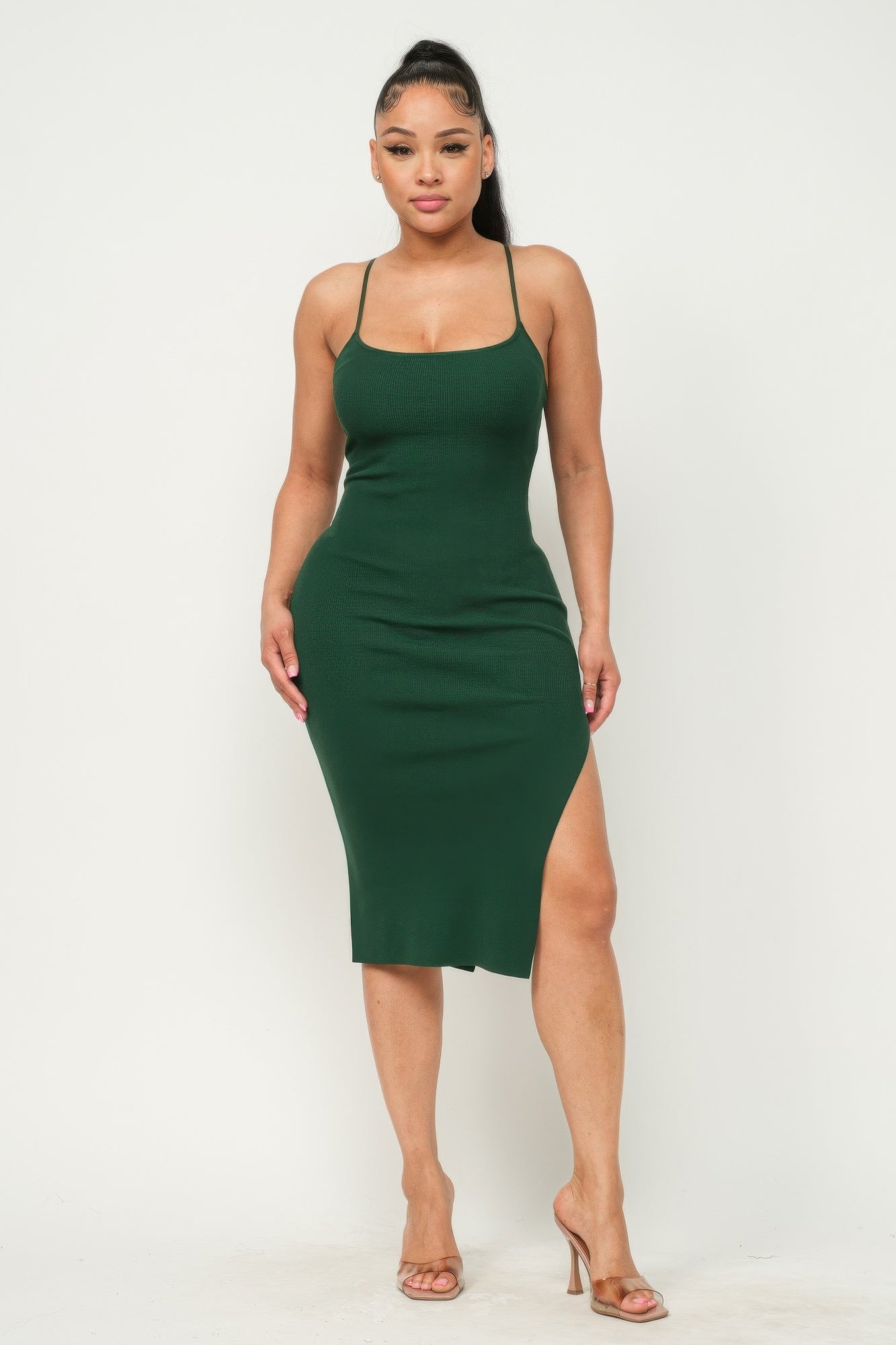 Side Slit Cami Dress  Shop One Place