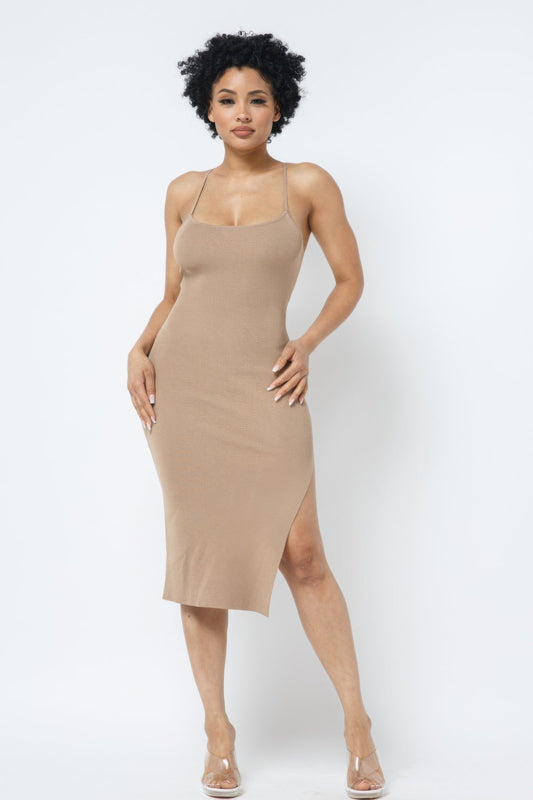 Side Slit Cami Dress  Shop One Place