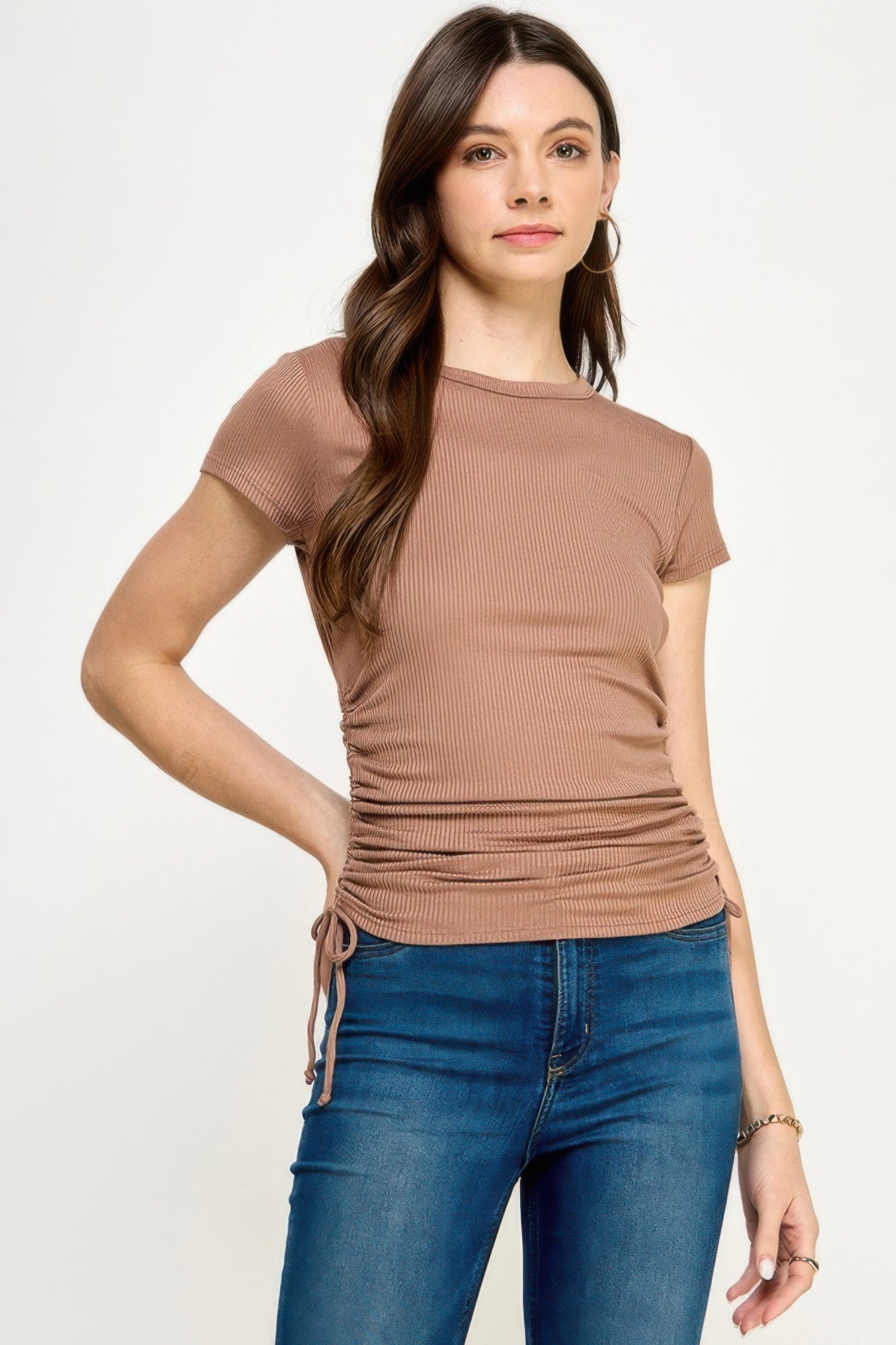 Side Ruched Detail Top  Shop One Place
