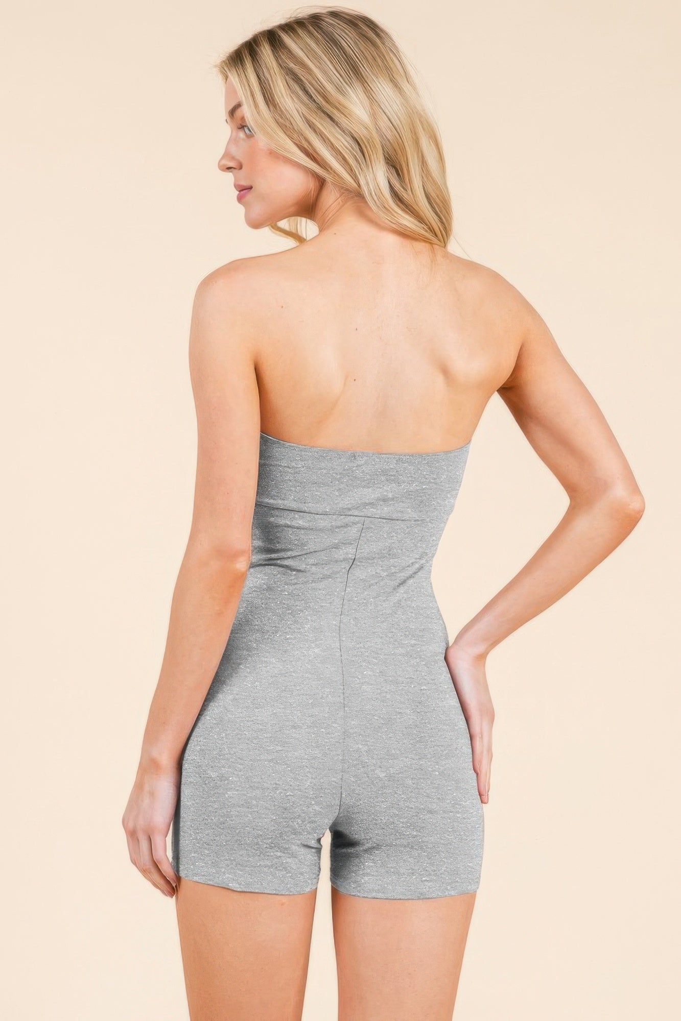 Strapless Twisted Detail Biker Suit  Shop One Place