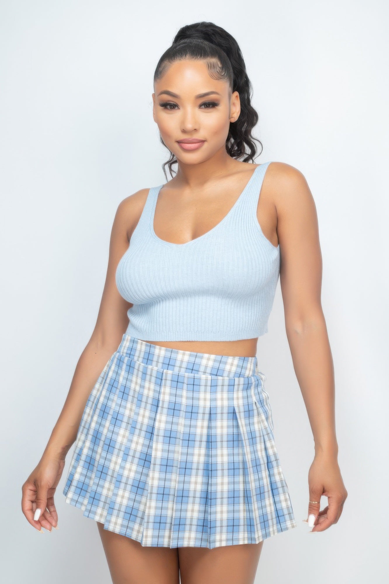 Crop Tank Top & Cardigan Sweater Set  Shop One Place