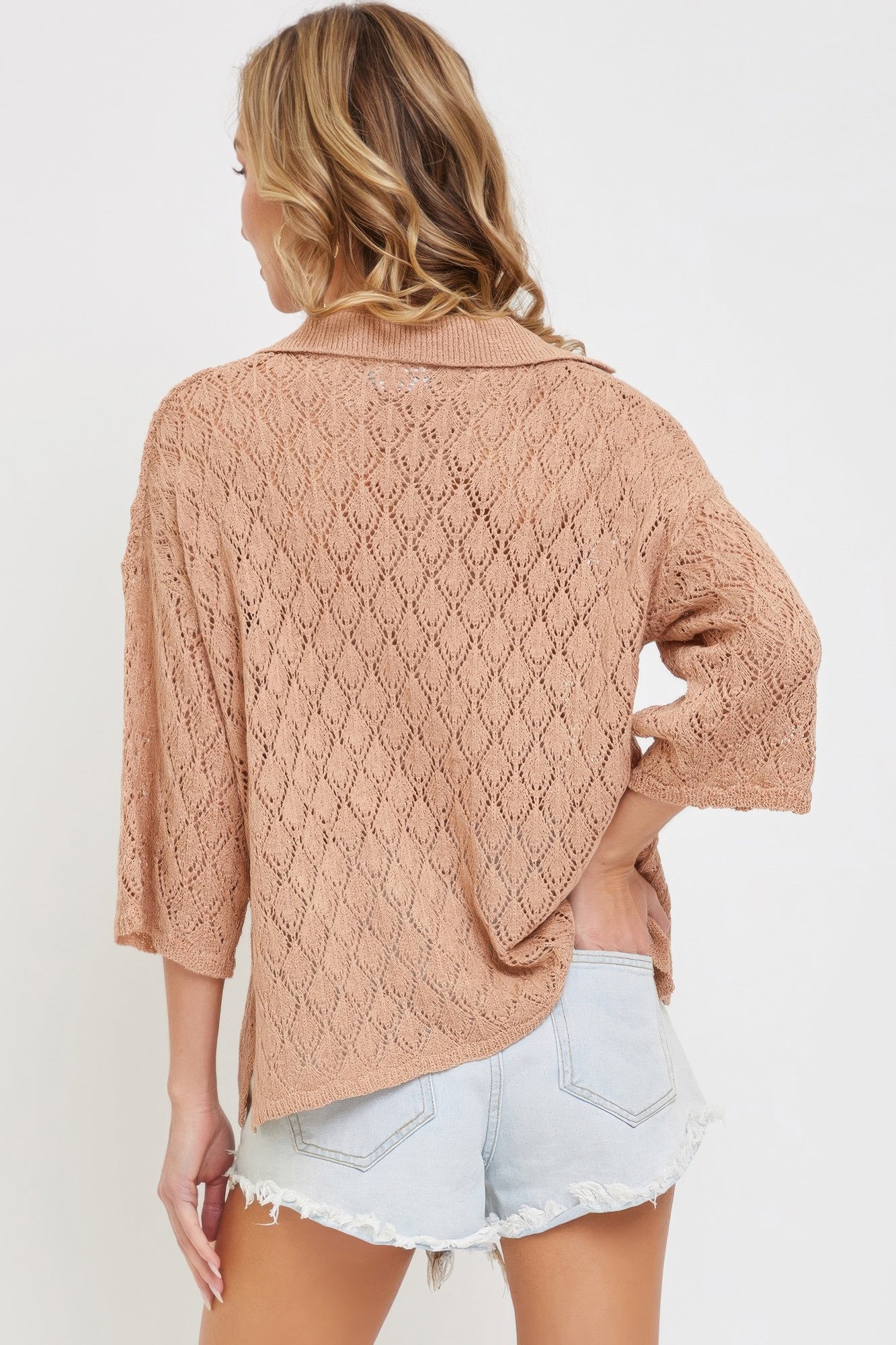 Pointelle Knit Top  Shop One Place