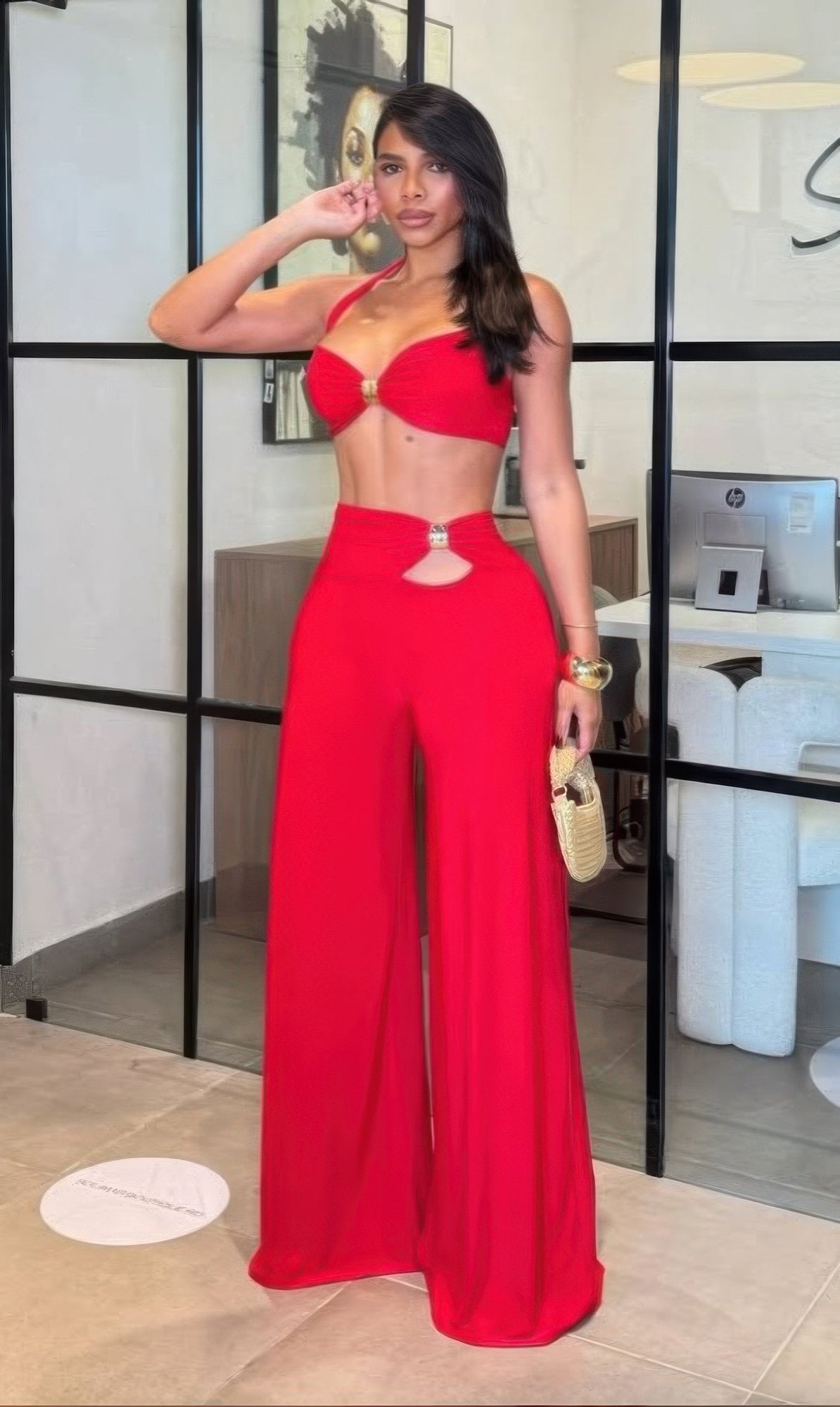 Sexy Pant Set Features A Trim Detail High Waisted  Shop One Place