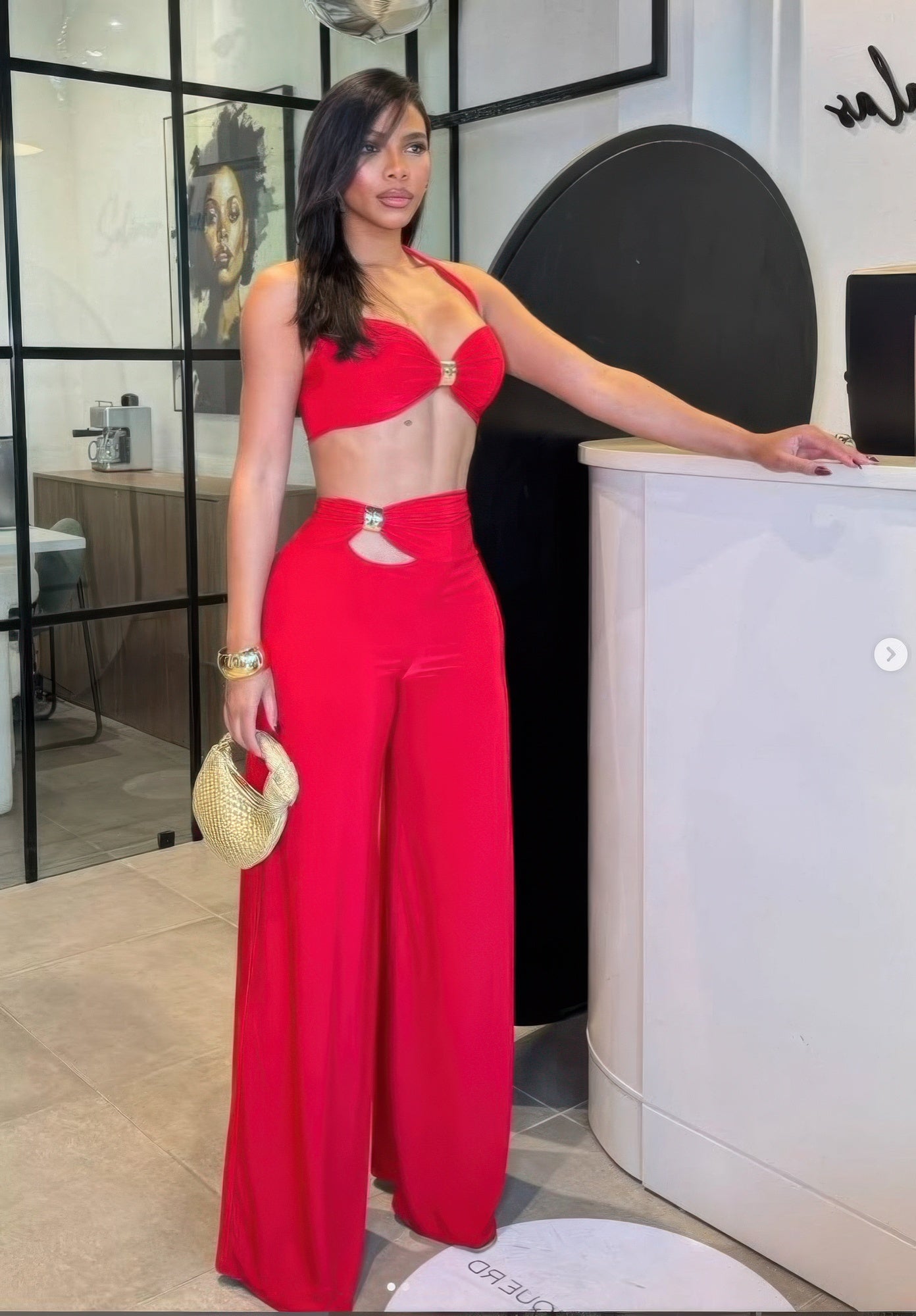 Sexy Pant Set Features A Trim Detail High Waisted  Shop One Place