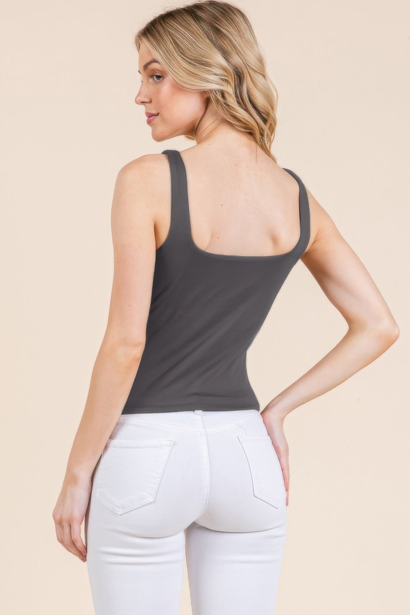 V-neck Basic Double Layers Tank Top  Shop One Place