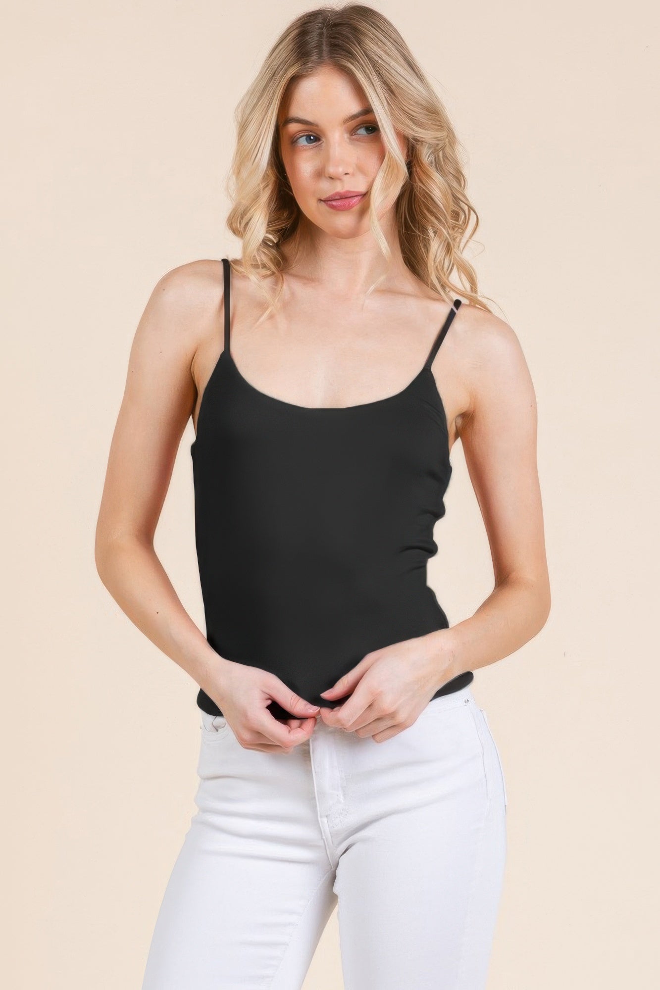 Basic Double Layers Fitted Cami Top  Shop One Place
