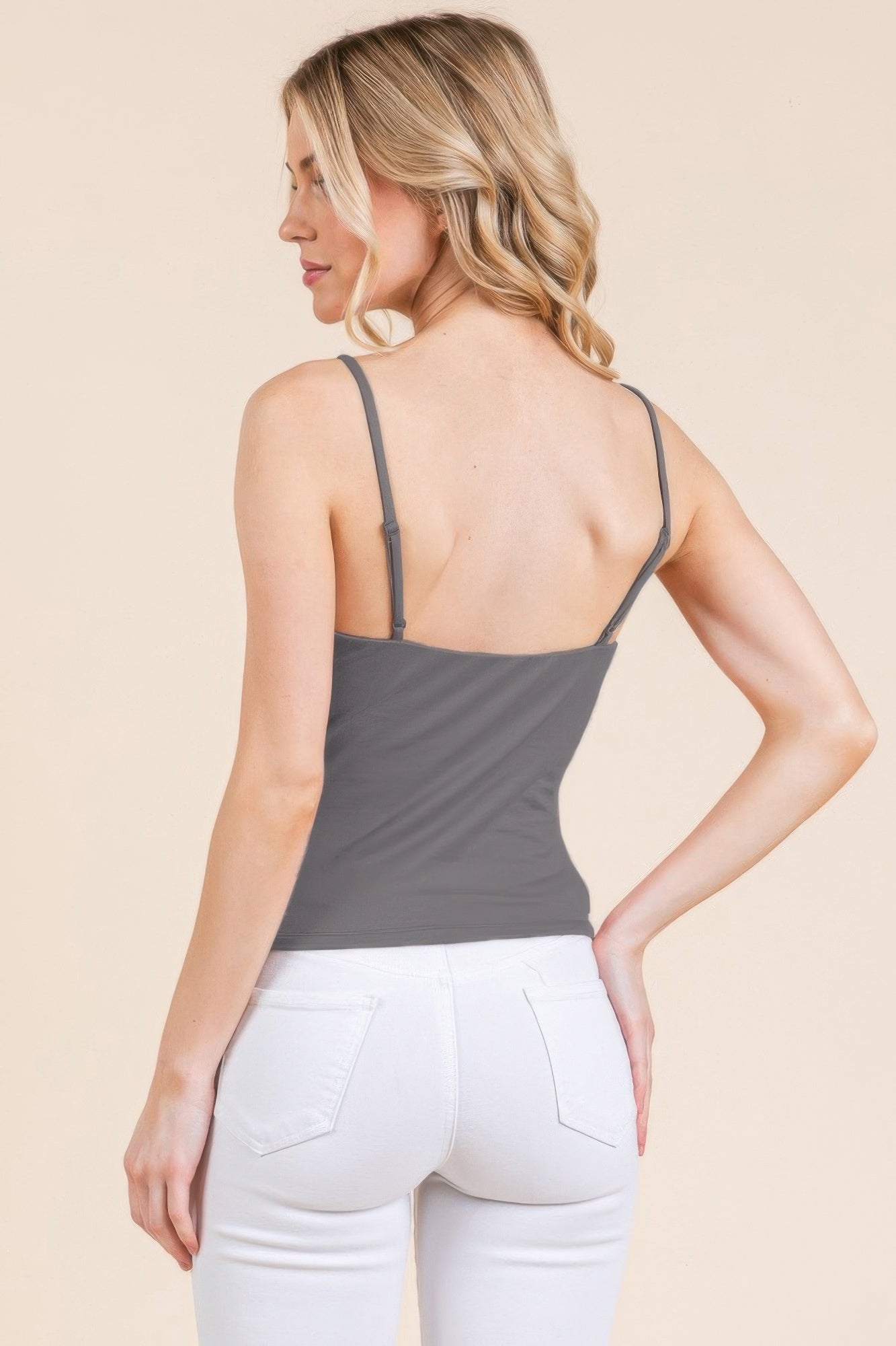 Basic Double Layers Fitted Cami Top  Shop One Place