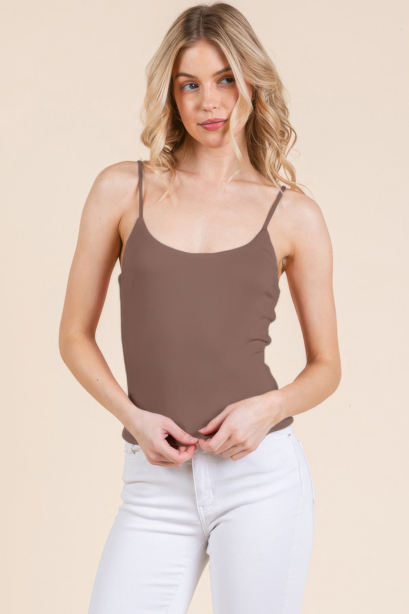 Basic Double Layers Fitted Cami Top  Shop One Place