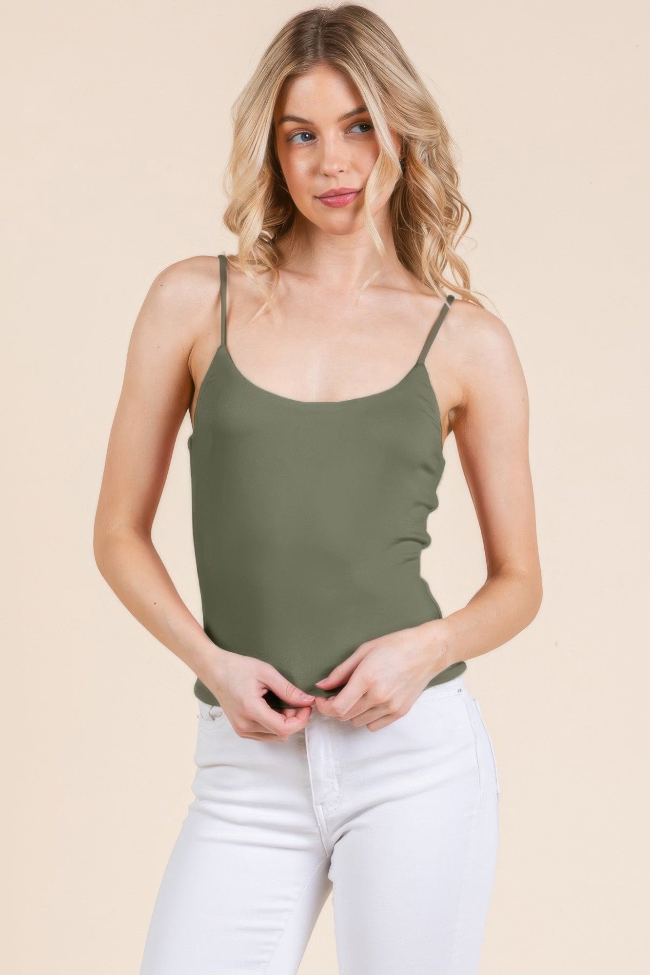 Basic Double Layers Fitted Cami Top  Shop One Place