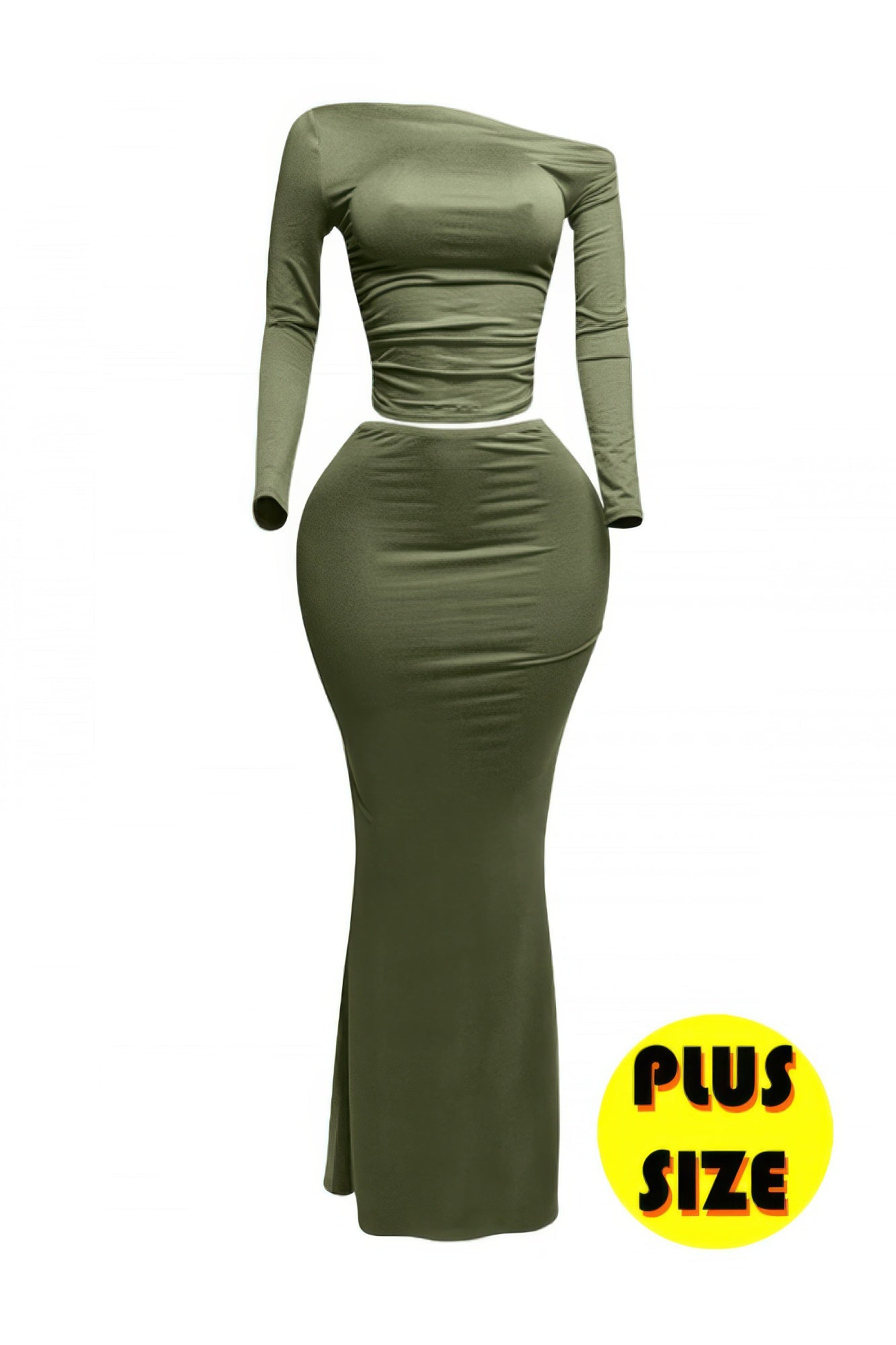 Plus Size One Side Off Shoulder Top & Skirt Set  Shop One Place