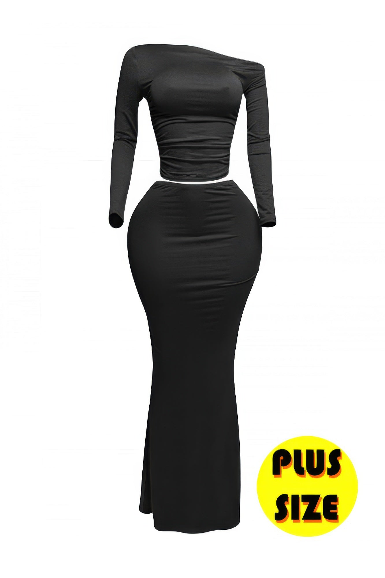 Plus Size One Side Off Shoulder Top & Skirt Set  Shop One Place
