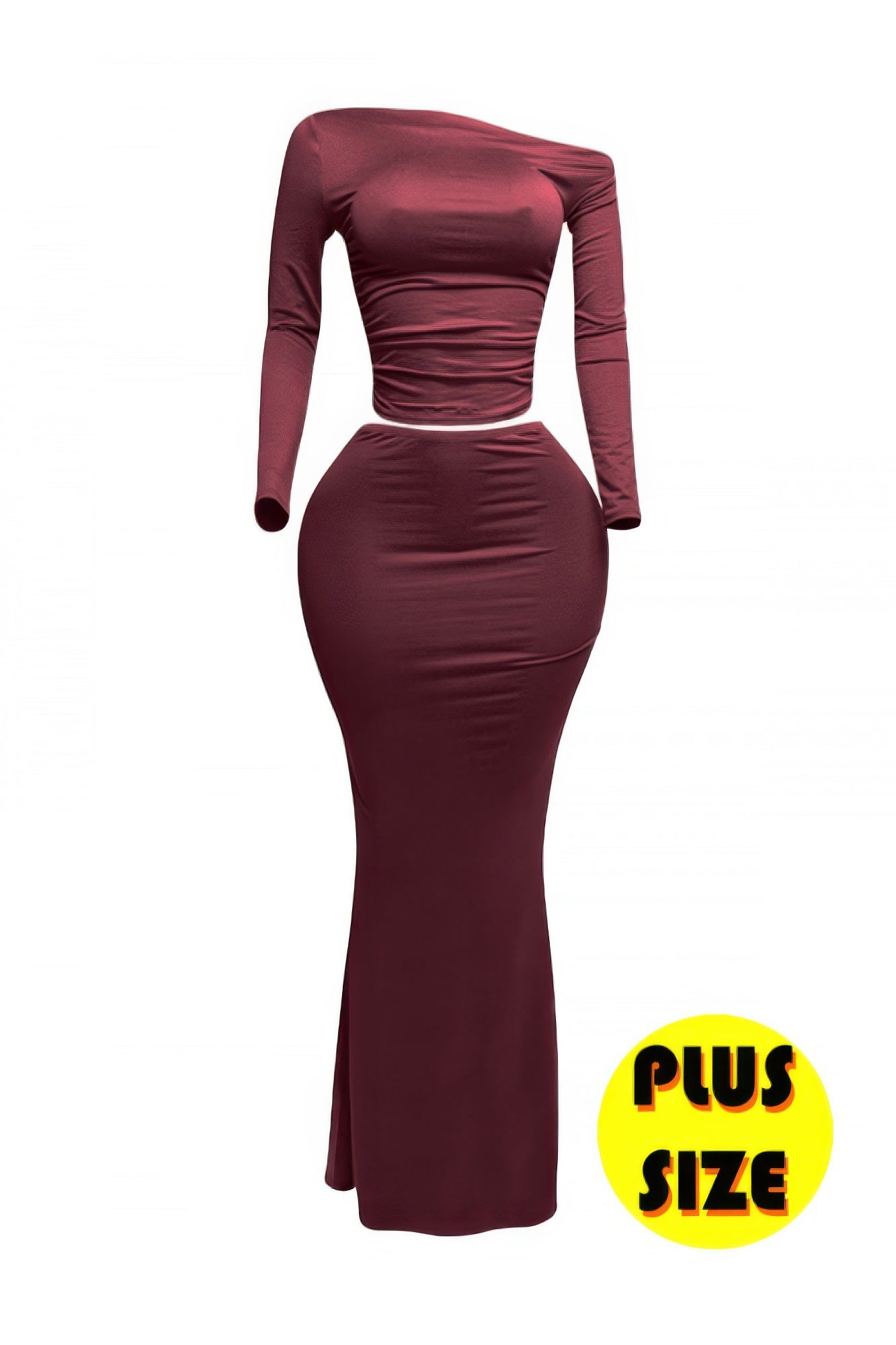 Plus Size One Side Off Shoulder Top & Skirt Set  Shop One Place