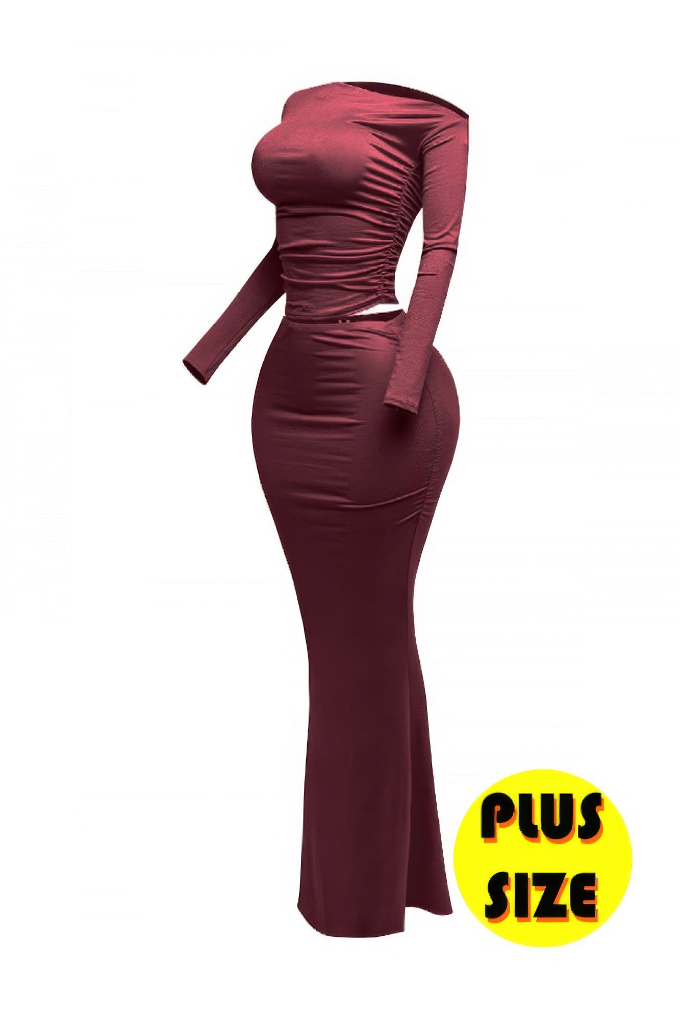 Plus Size One Side Off Shoulder Top & Skirt Set  Shop One Place
