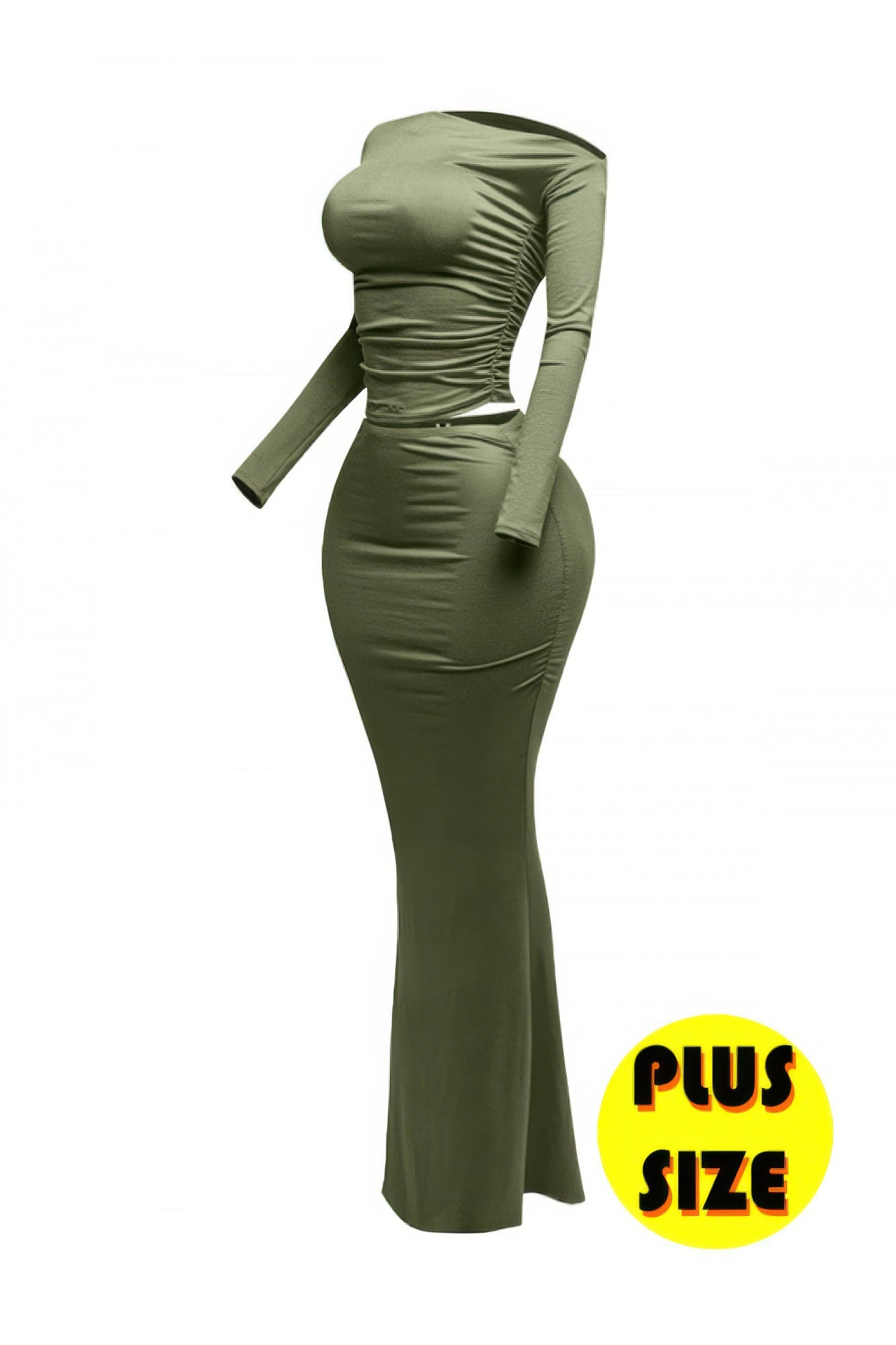 Plus Size One Side Off Shoulder Top & Skirt Set  Shop One Place