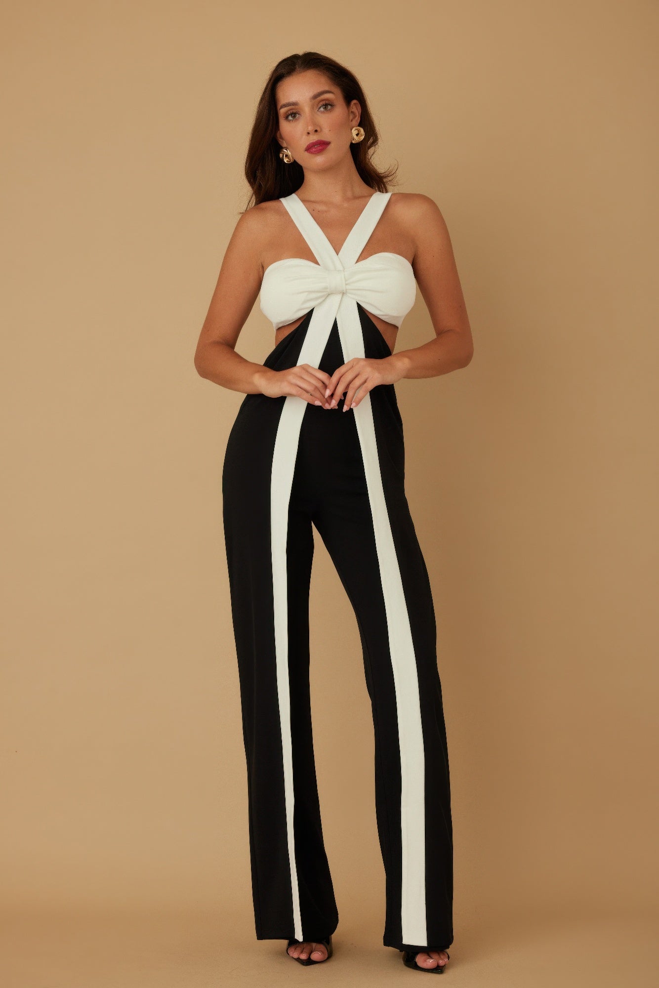 X Ribbon Open Jumpsuit  Shop One Place