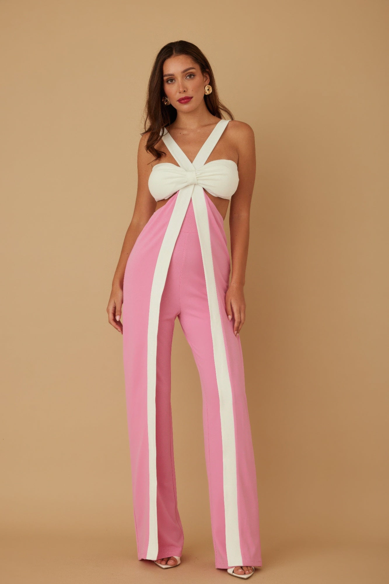 X Ribbon Open Jumpsuit  Shop One Place