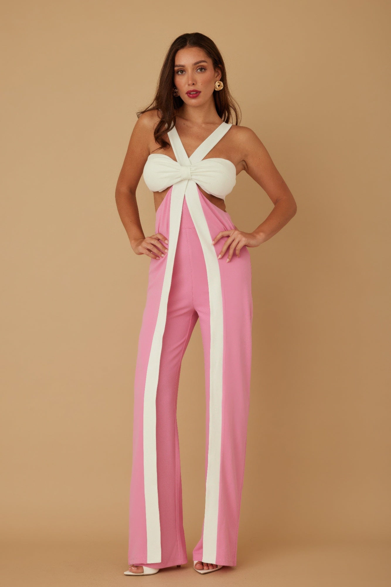 X Ribbon Open Jumpsuit  Shop One Place
