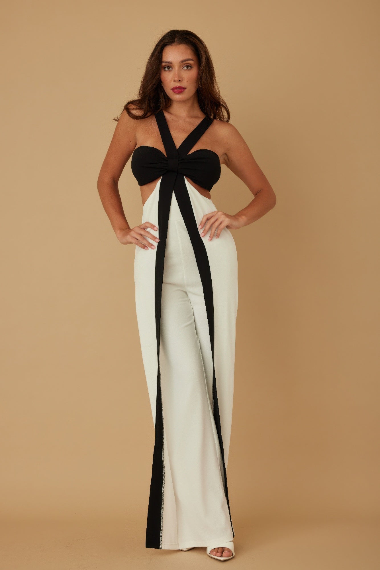 X Ribbon Open Jumpsuit  Shop One Place