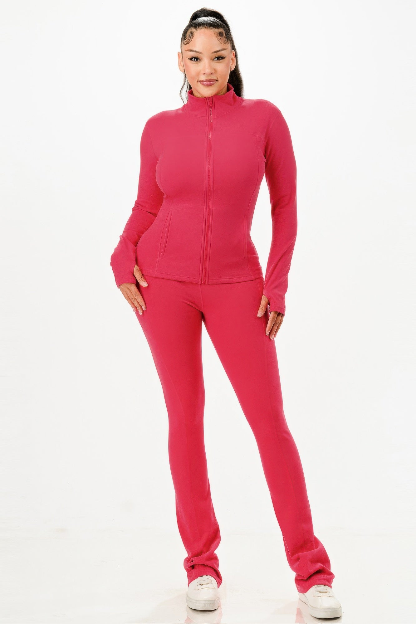Thermal Active Wear Jacket With Flare Pants Set  Shop One Place