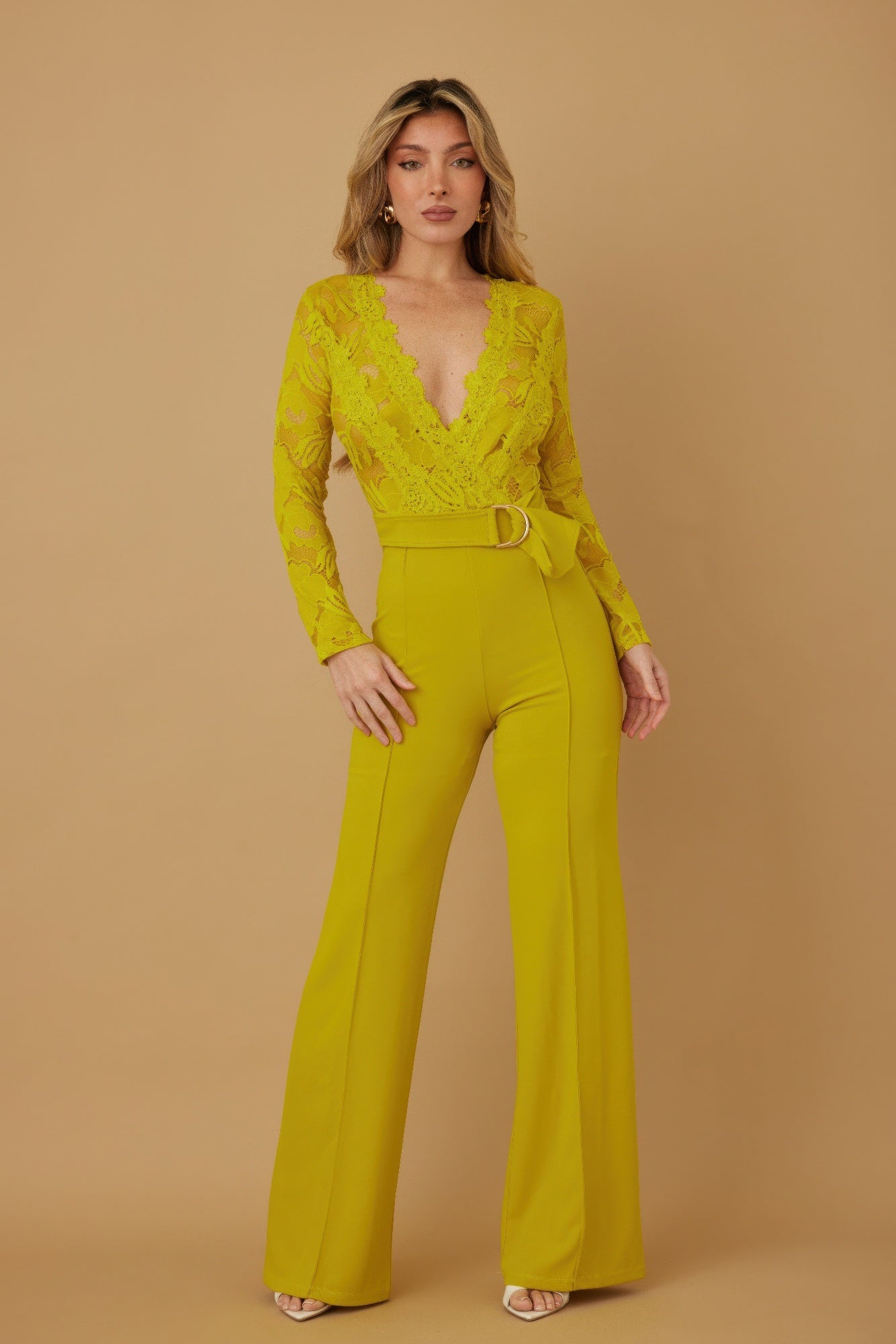 Lace Crochet Long Sleeve Jumpsuit  Shop One Place