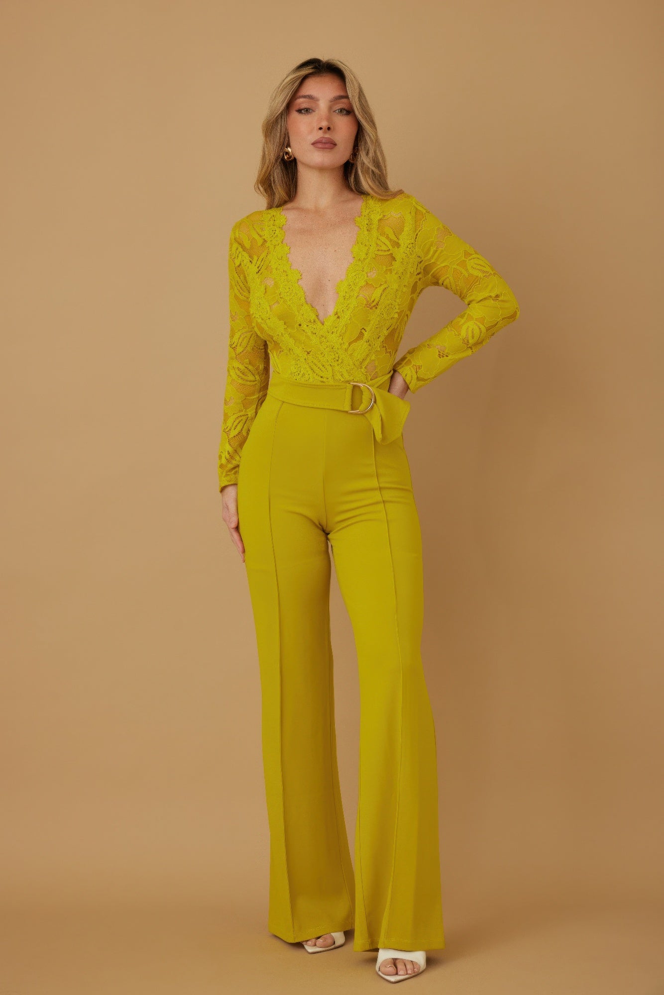 Lace Crochet Long Sleeve Jumpsuit  Shop One Place