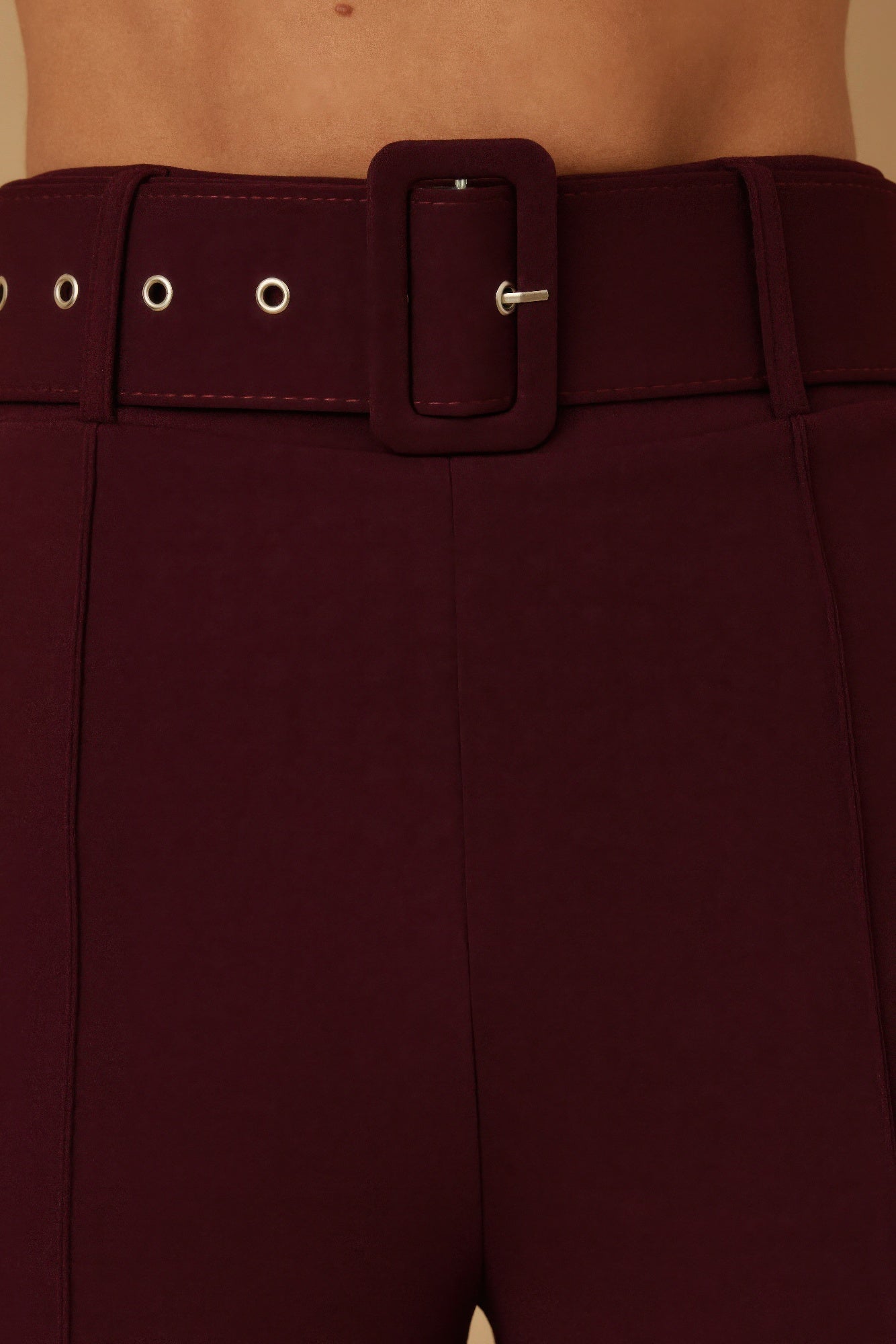 High Waist Pants With Buckle Belt  Shop One Place