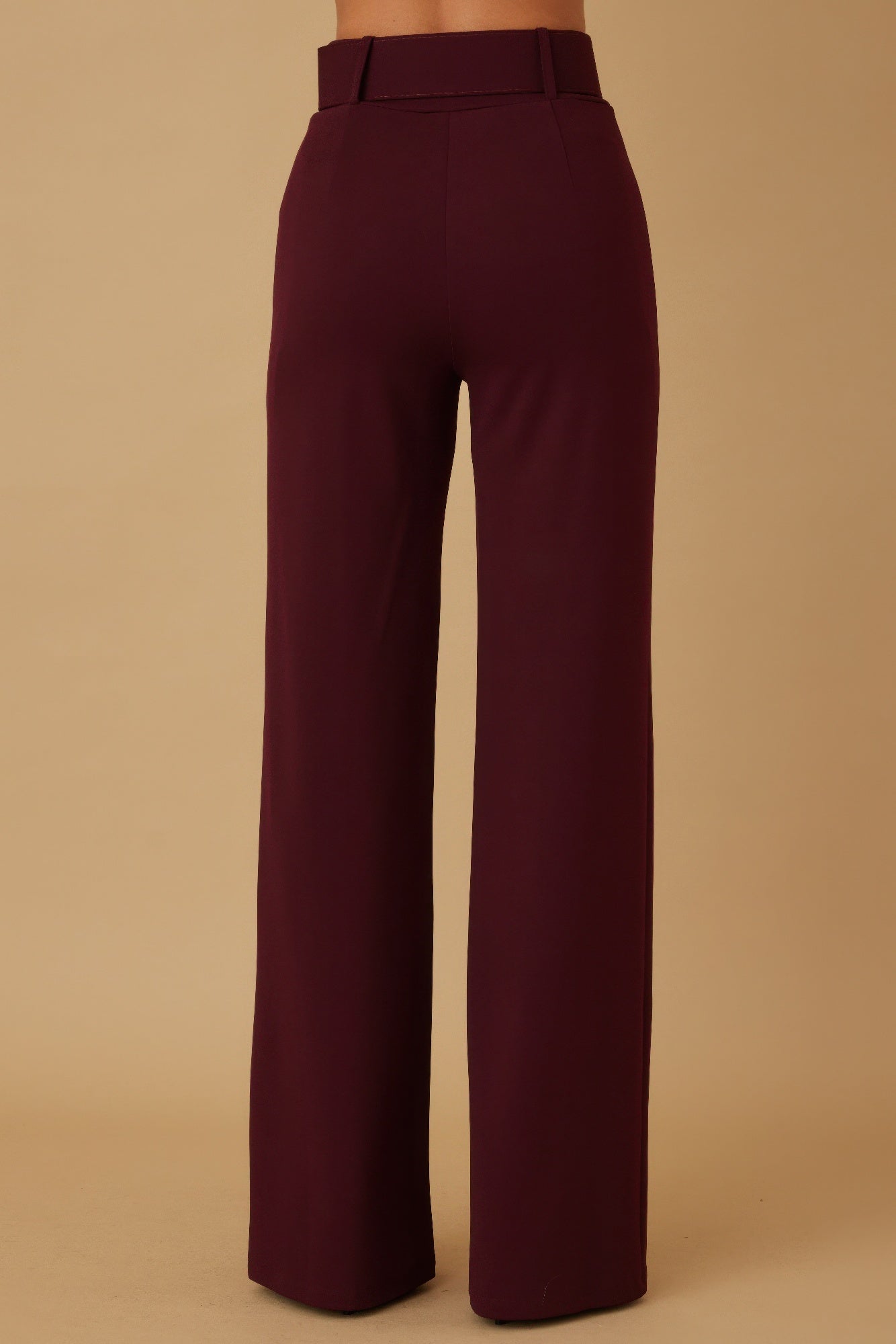 High Waist Pants With Buckle Belt  Shop One Place