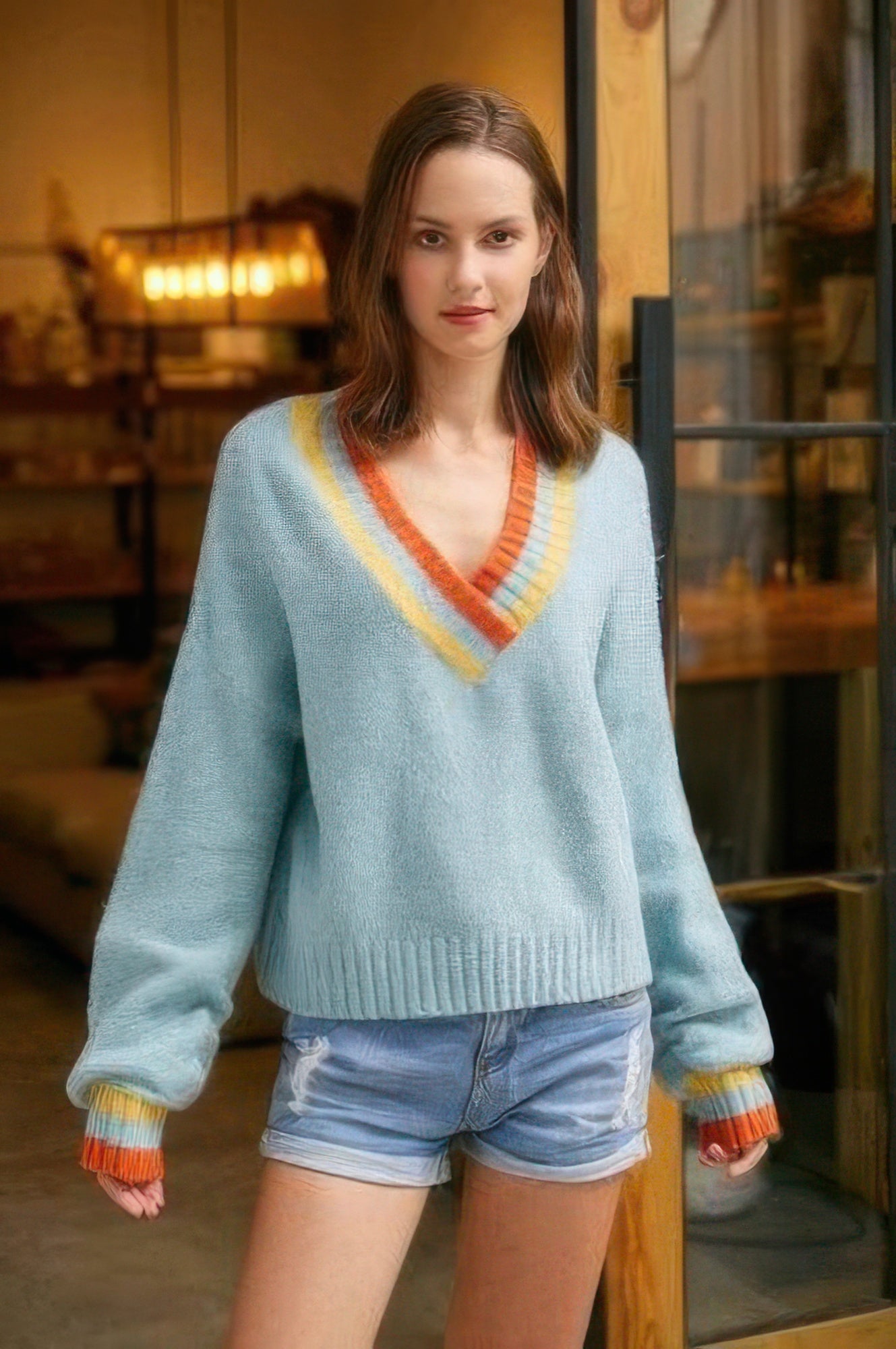 Overlap V Neck Sweater  Shop One Place