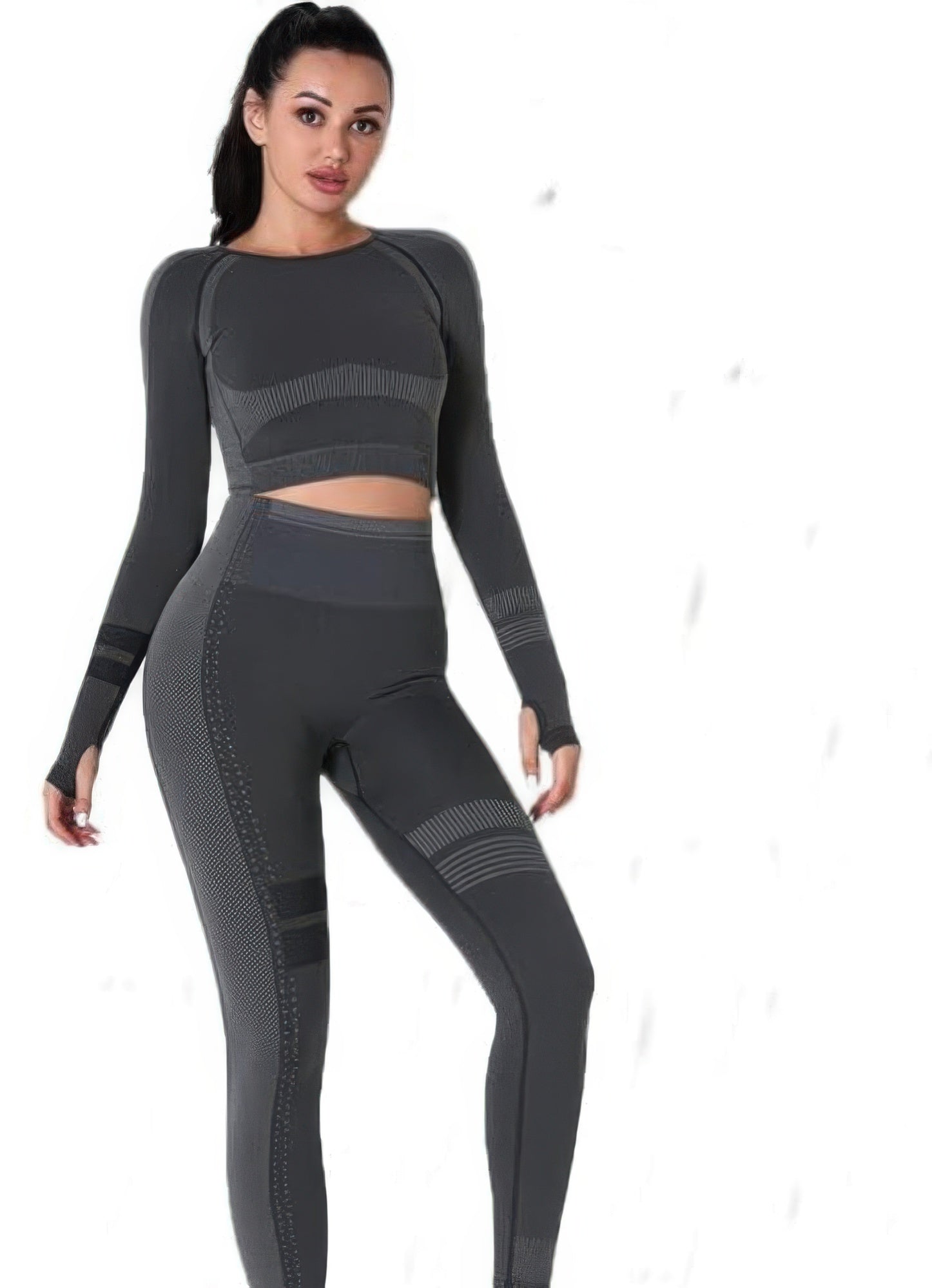 Seamless Long Sleeve Solid Yoga Set  Shop One Place