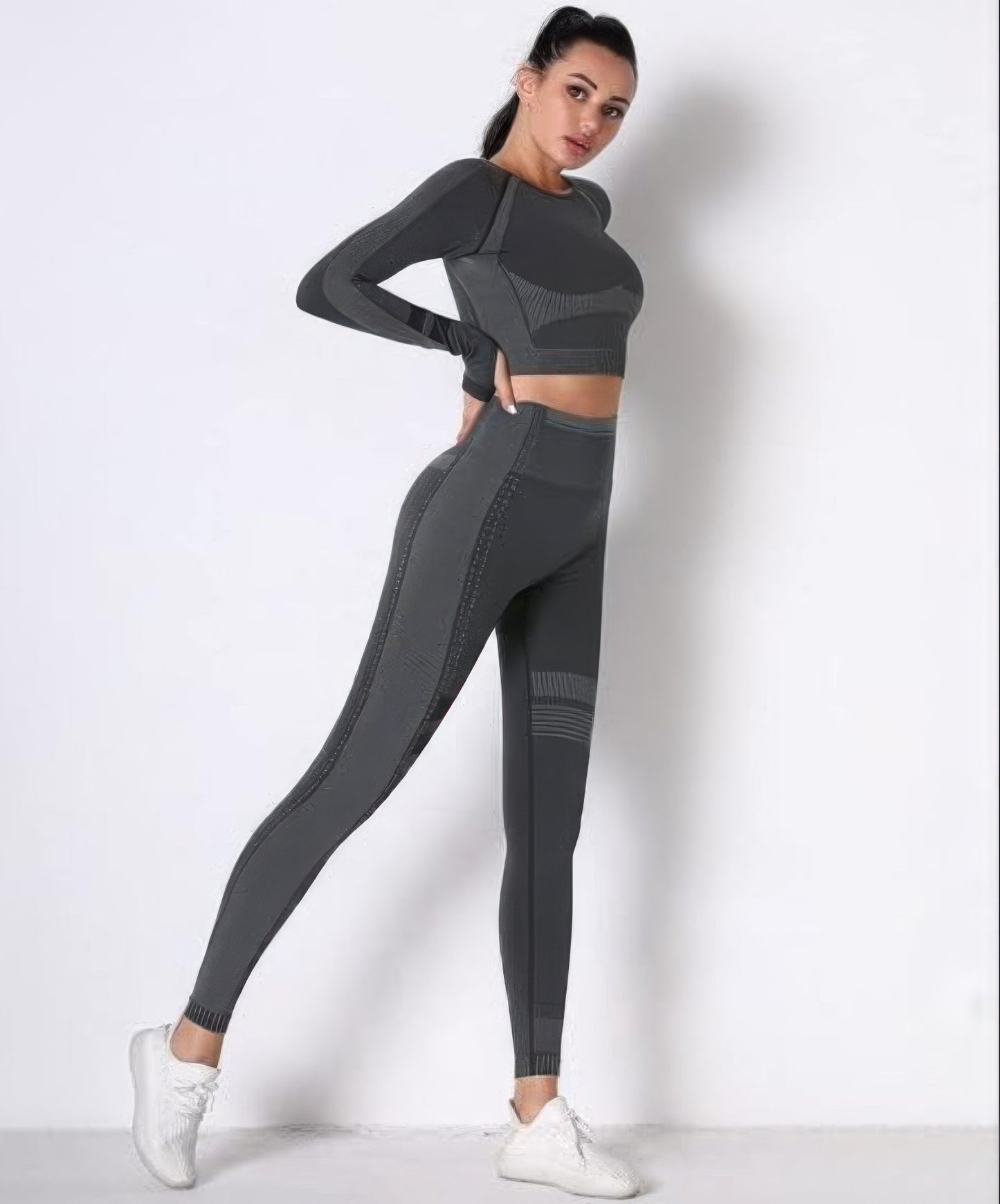 Seamless Long Sleeve Solid Yoga Set  Shop One Place