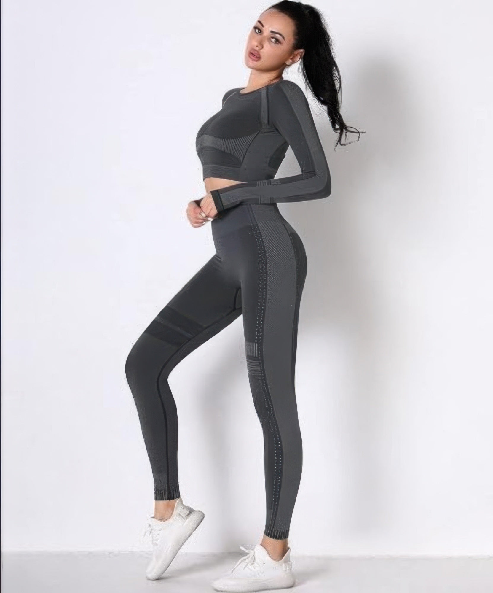 Seamless Long Sleeve Solid Yoga Set  Shop One Place