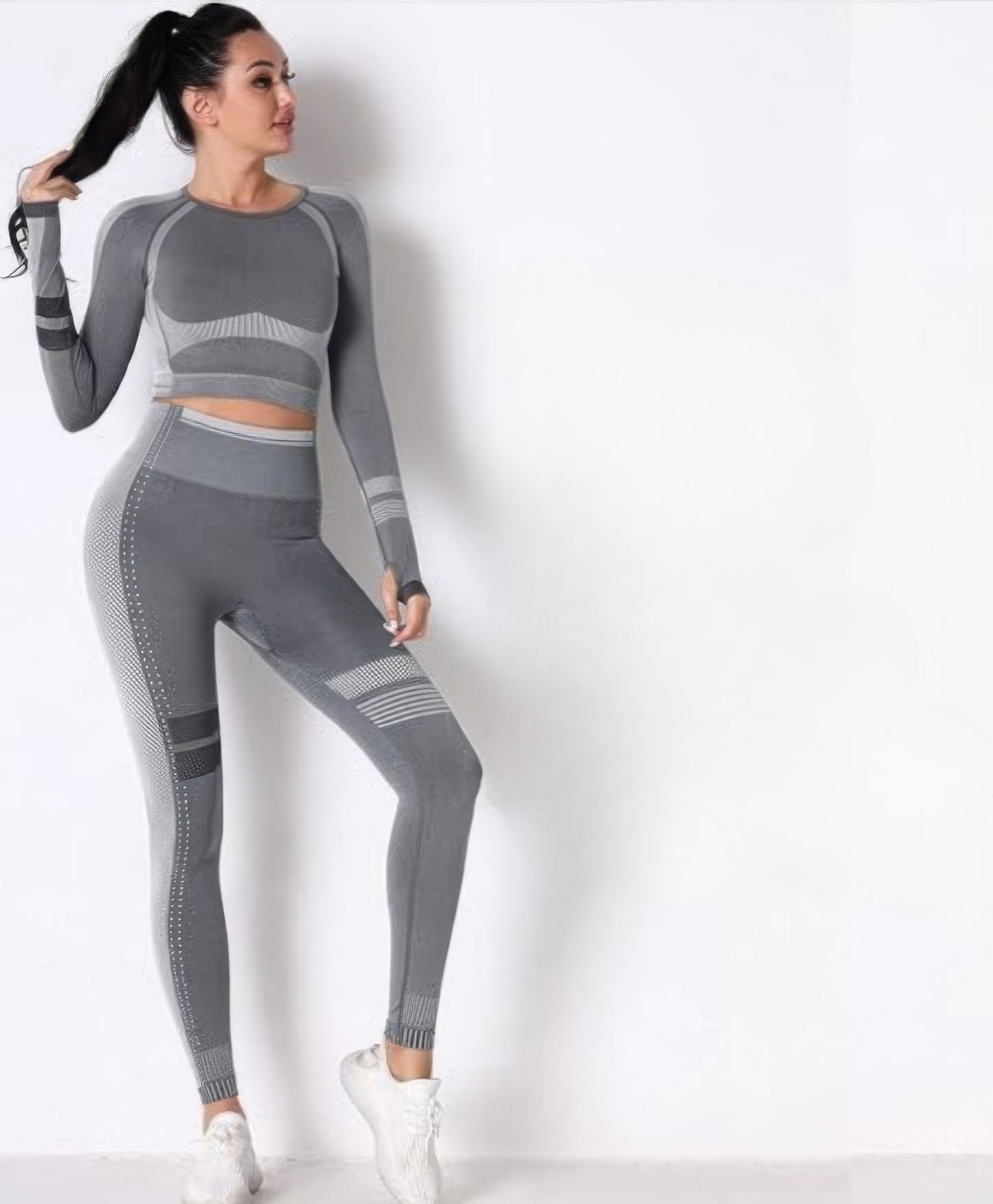 Seamless Long Sleeve Solid Yoga Set  Shop One Place