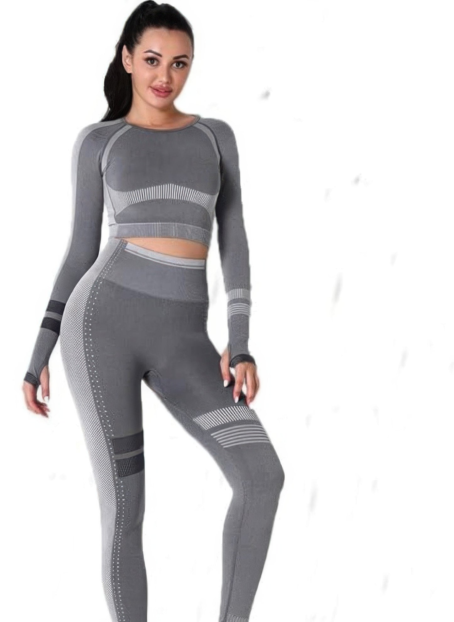 Seamless Long Sleeve Solid Yoga Set  Shop One Place