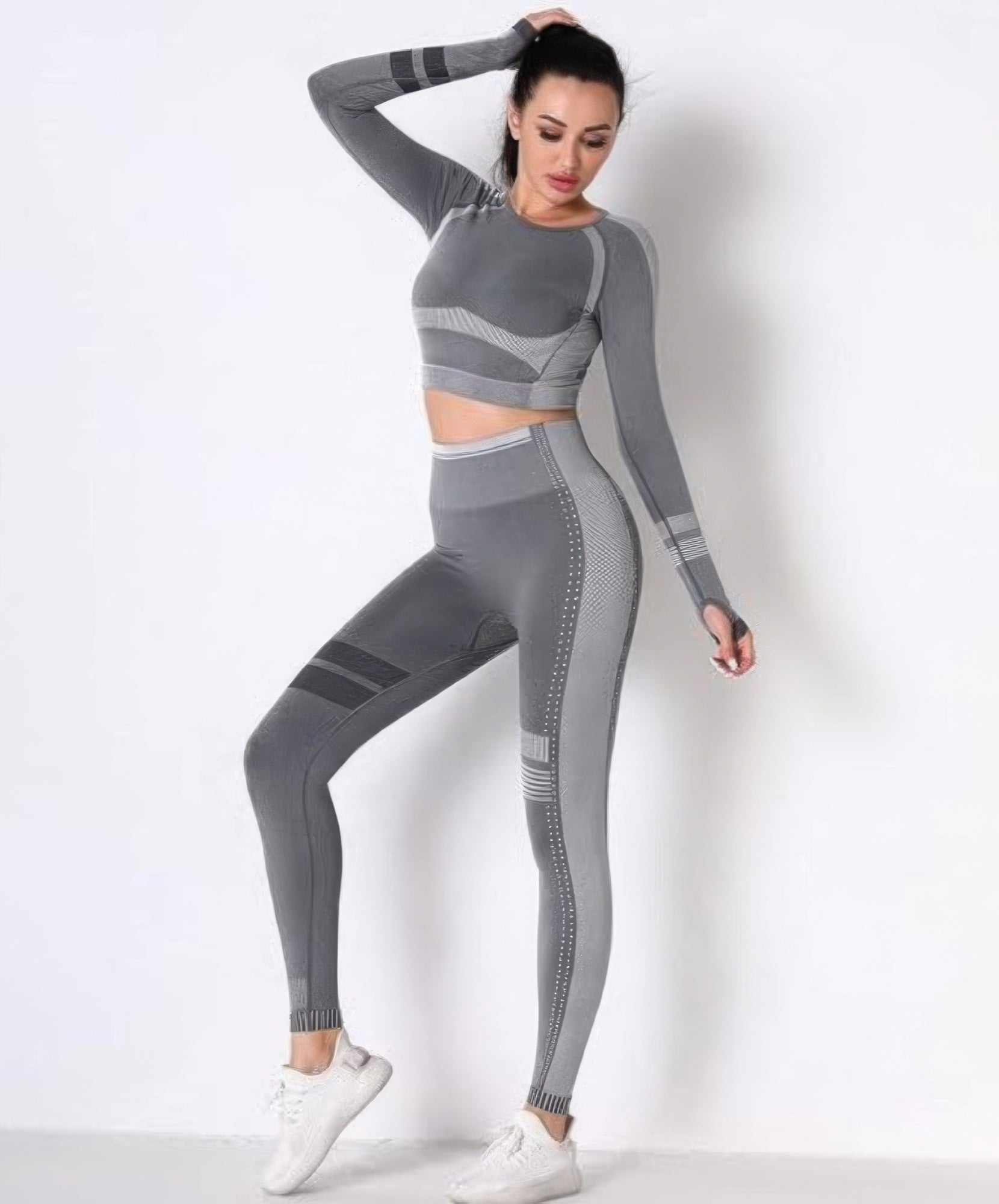 Seamless Long Sleeve Solid Yoga Set  Shop One Place