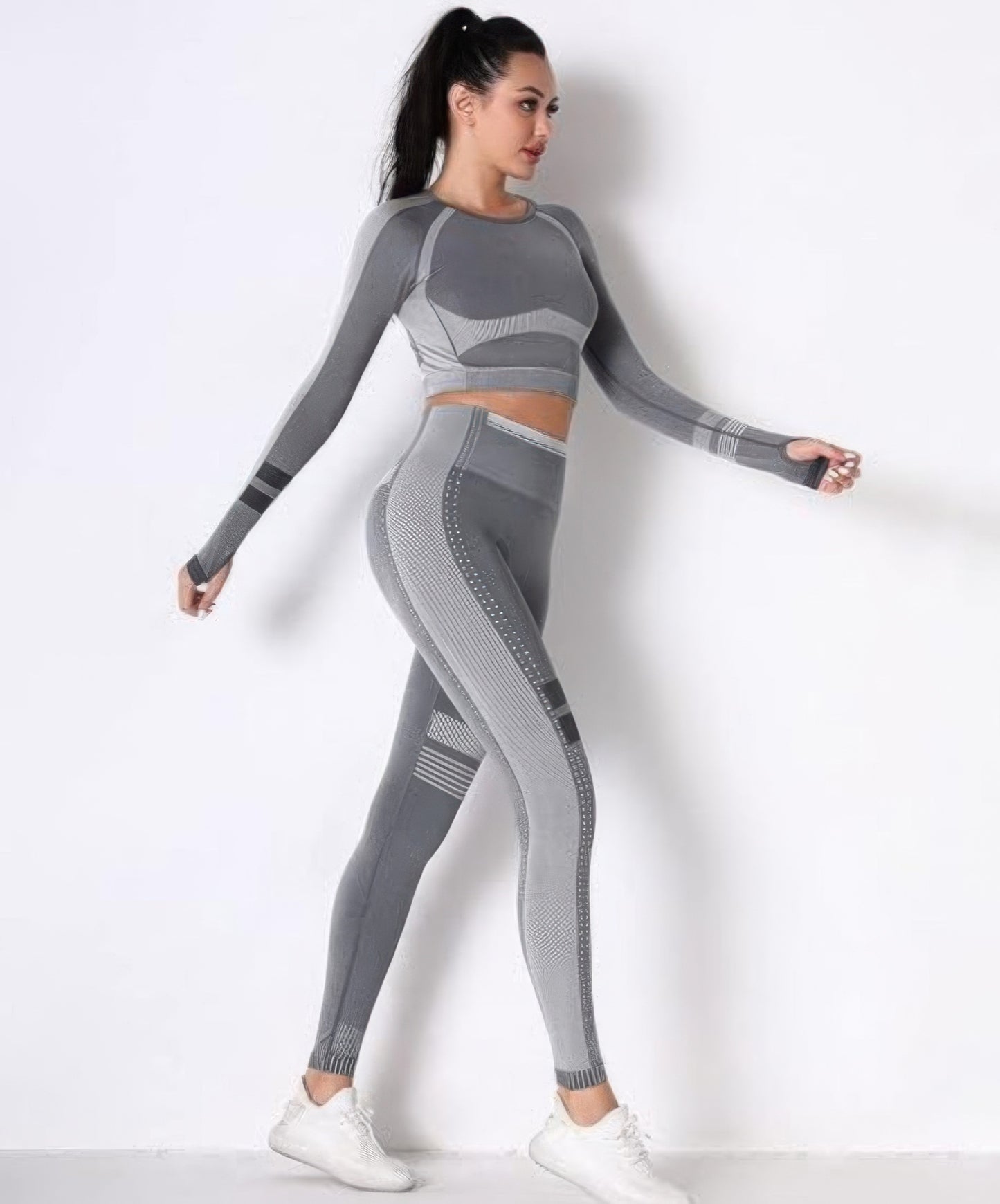 Seamless Long Sleeve Solid Yoga Set  Shop One Place