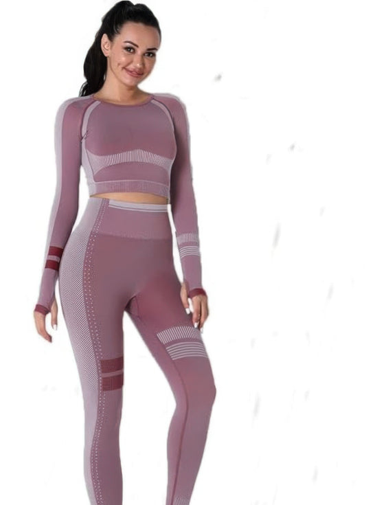 Seamless Long Sleeve Solid Yoga Set  Shop One Place