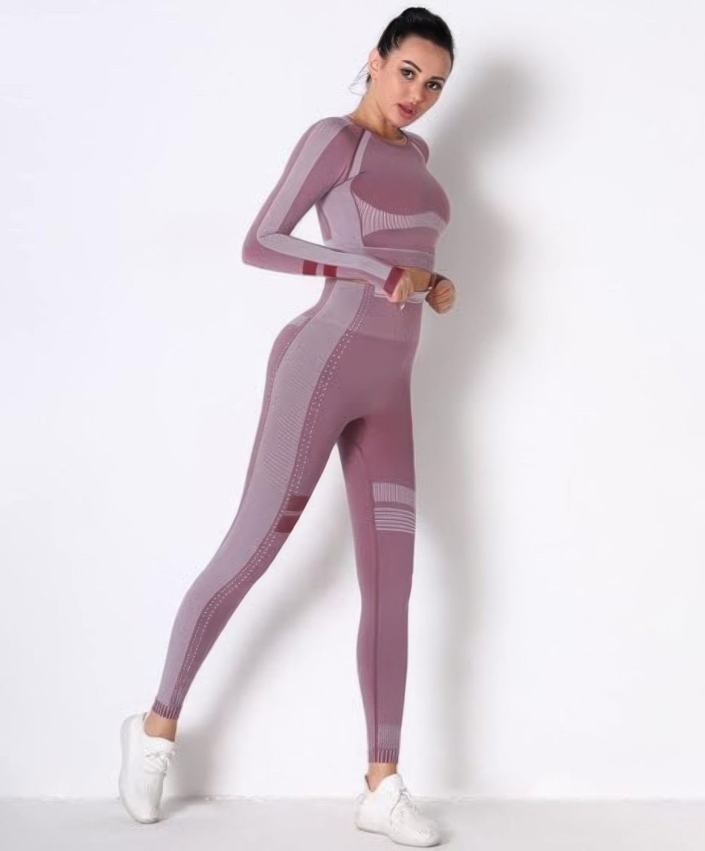 Seamless Long Sleeve Solid Yoga Set  Shop One Place