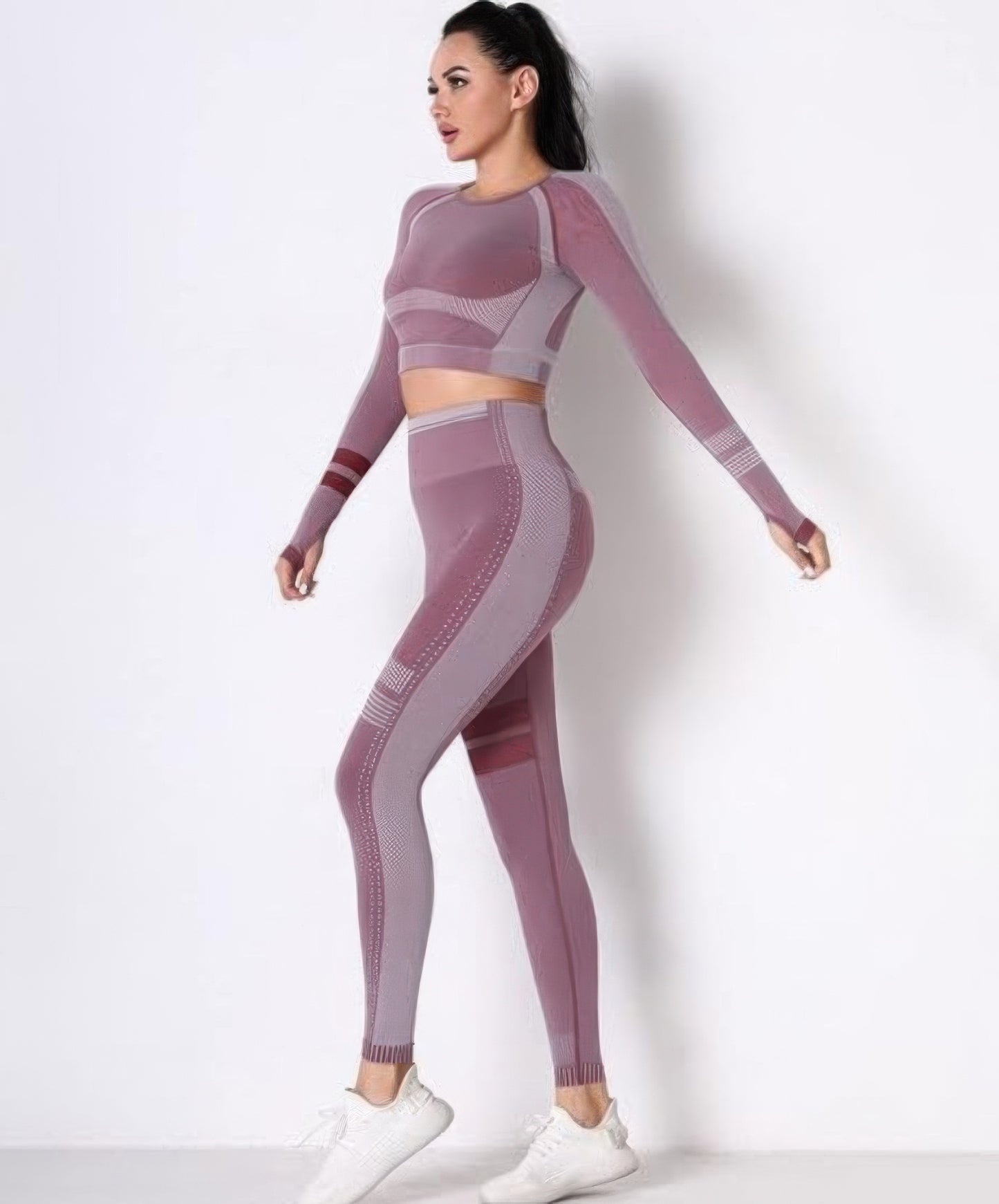 Seamless Long Sleeve Solid Yoga Set  Shop One Place