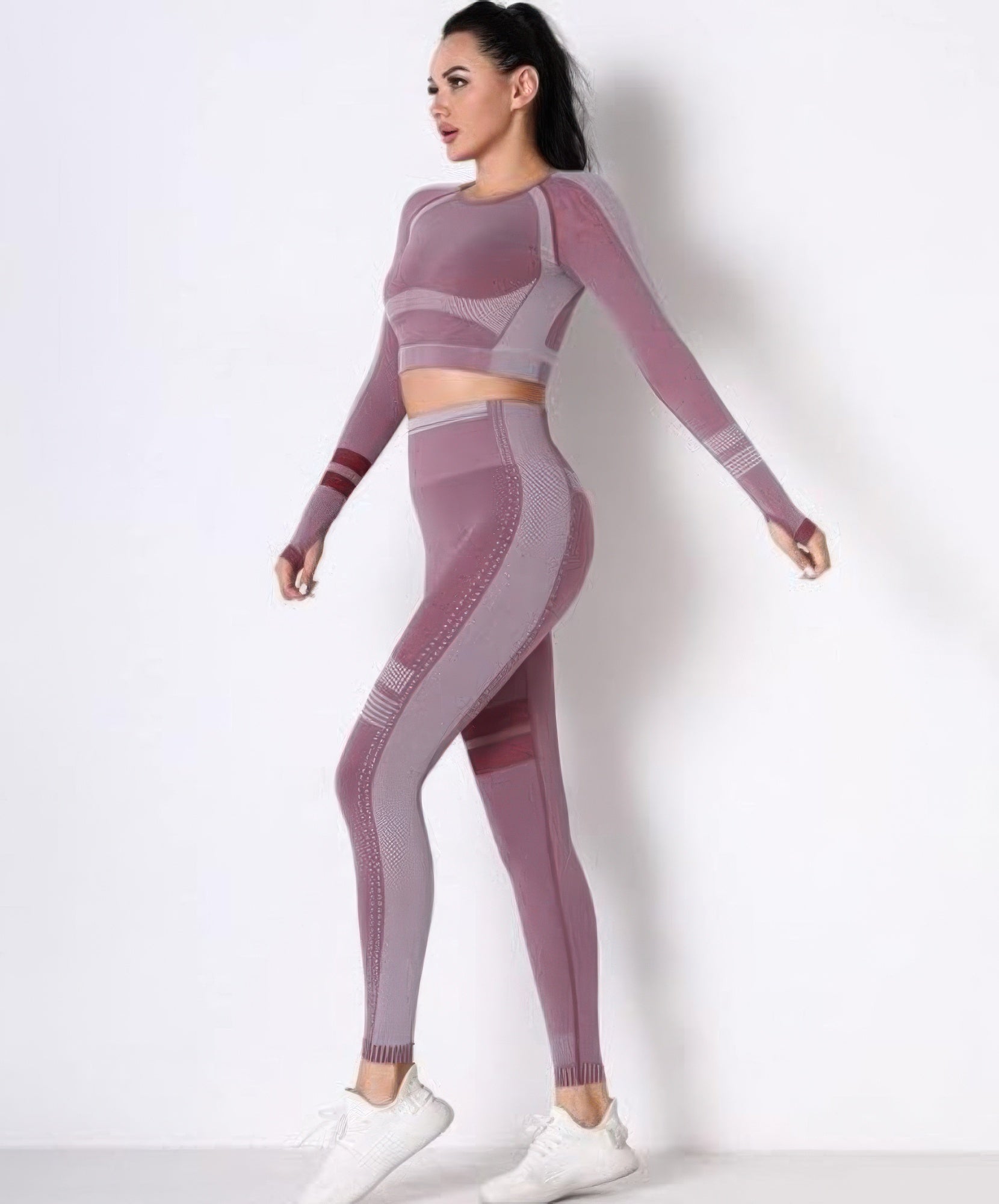 Seamless Long Sleeve Solid Yoga Set  Shop One Place