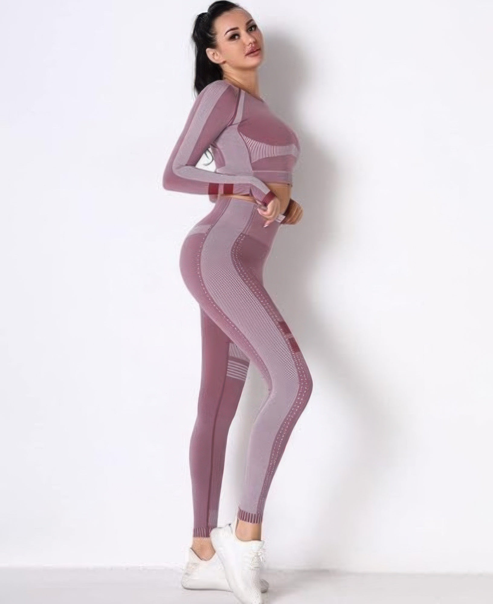 Seamless Long Sleeve Solid Yoga Set  Shop One Place