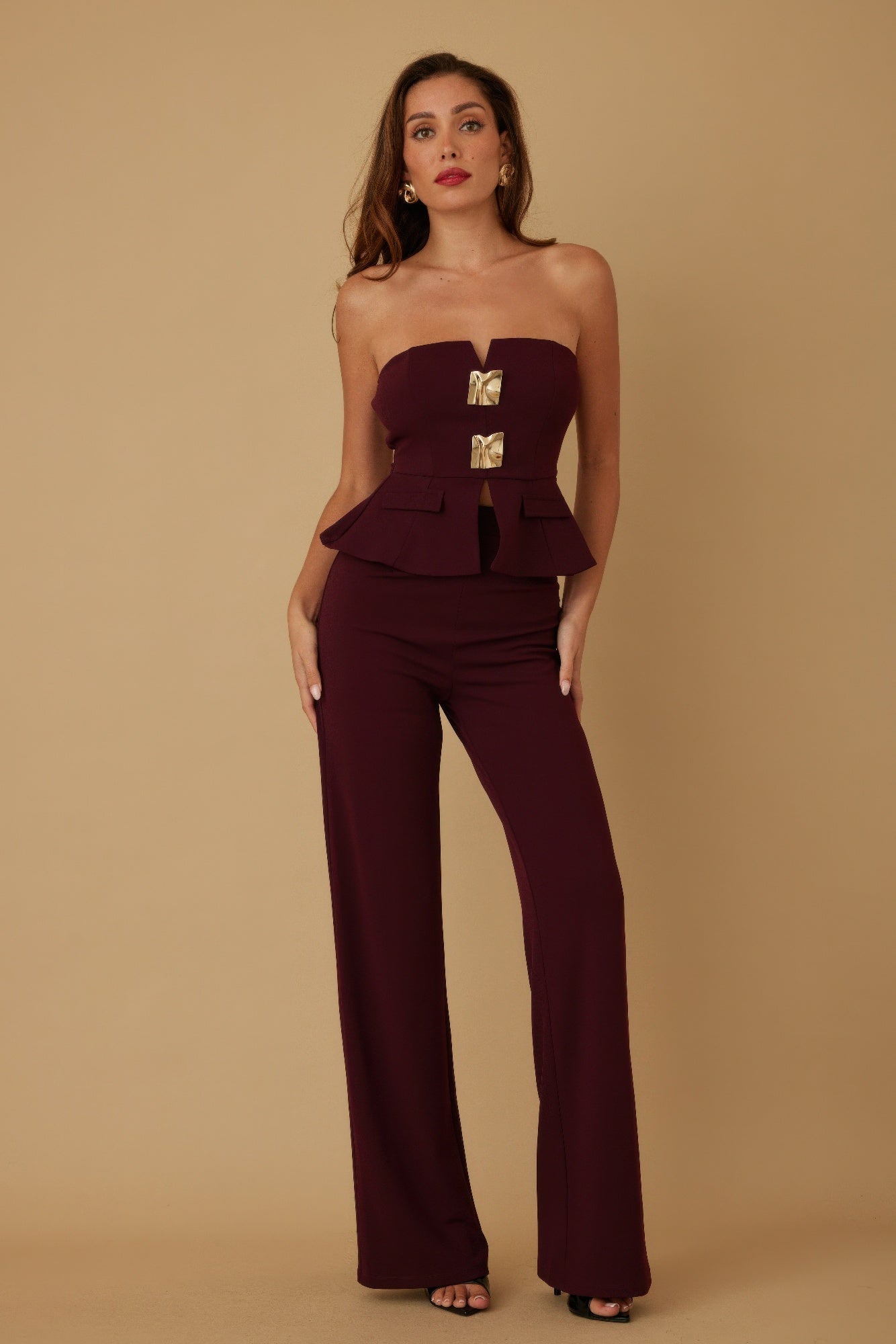 Scrunched Golden Stone Strapless Sets  Shop One Place