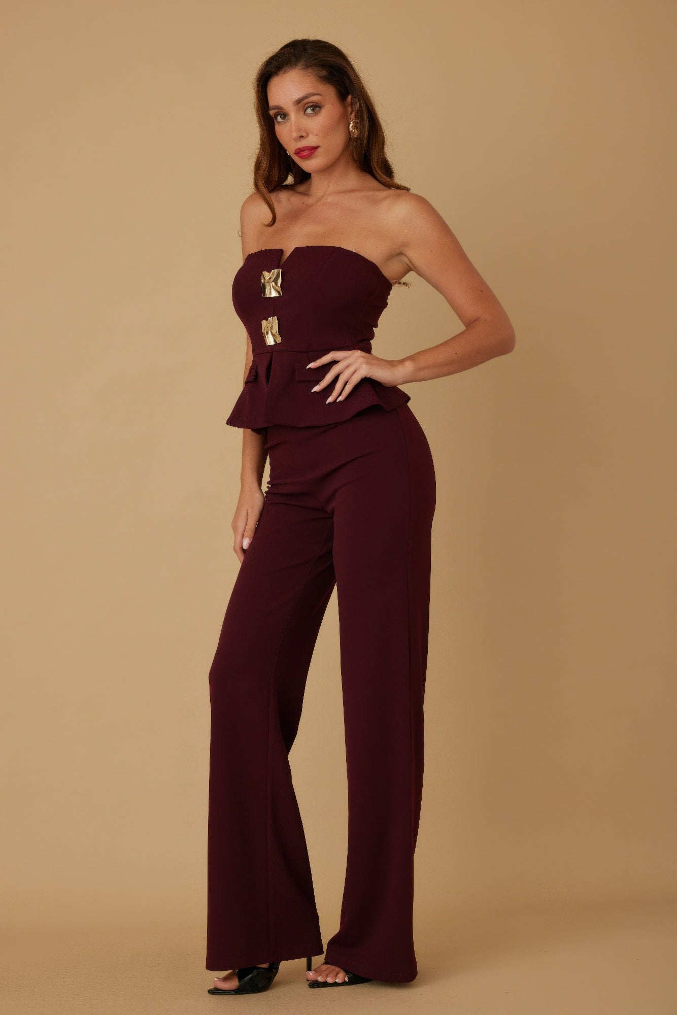 Scrunched Golden Stone Strapless Sets  Shop One Place