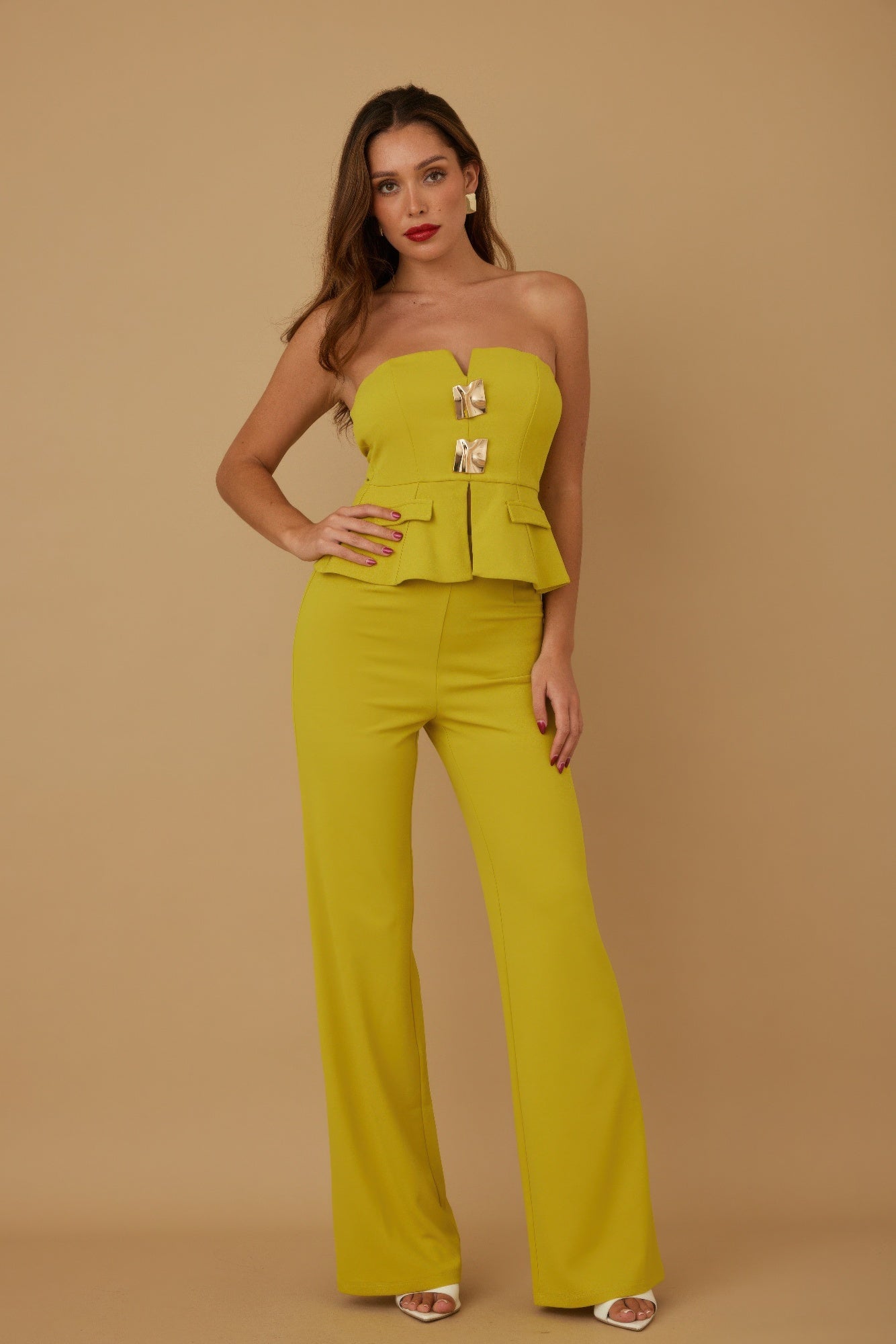 Scrunched Golden Stone Strapless Sets  Shop One Place