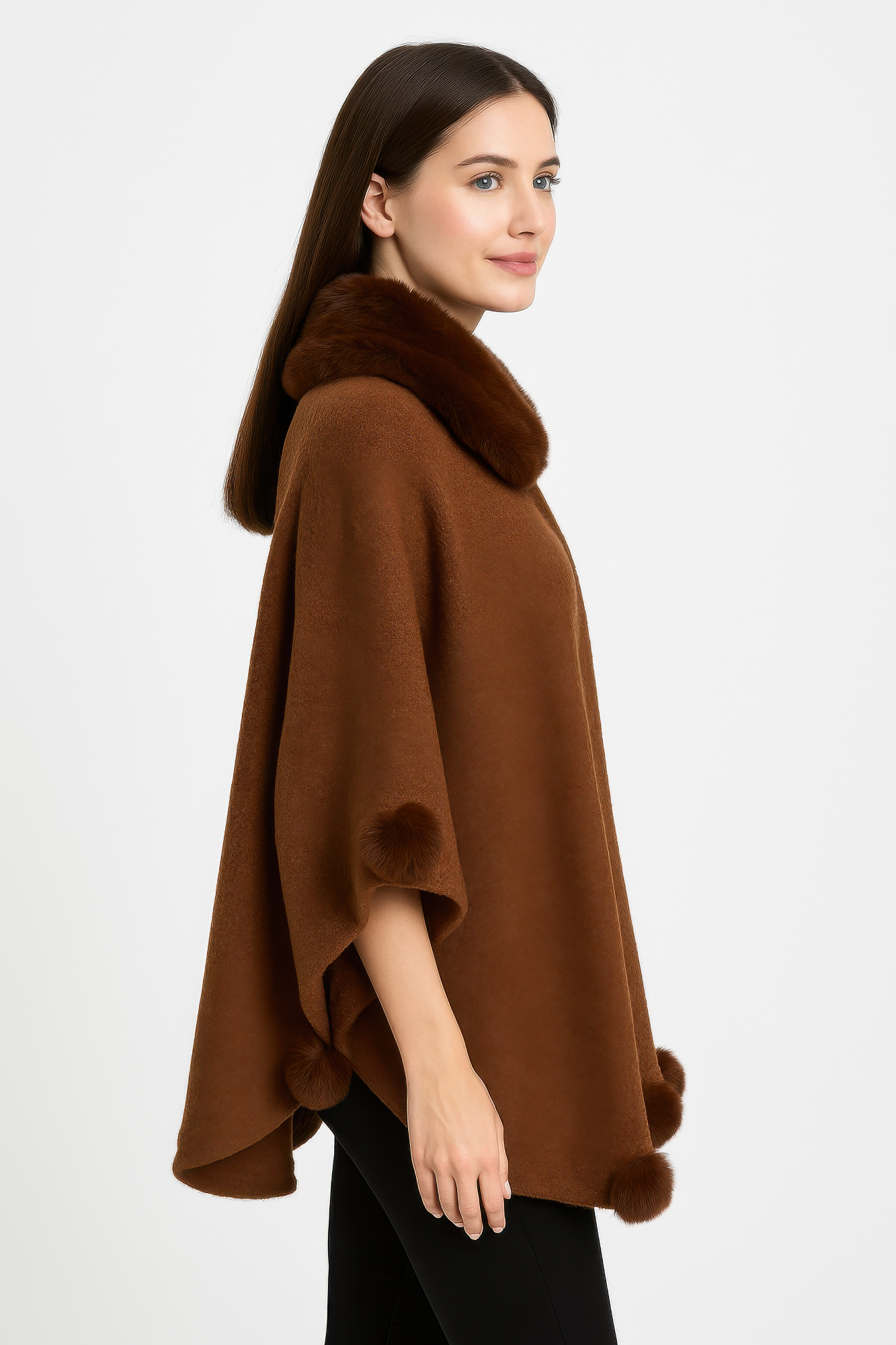 Trim Cape With Faux Fur Collar  Shop One Place