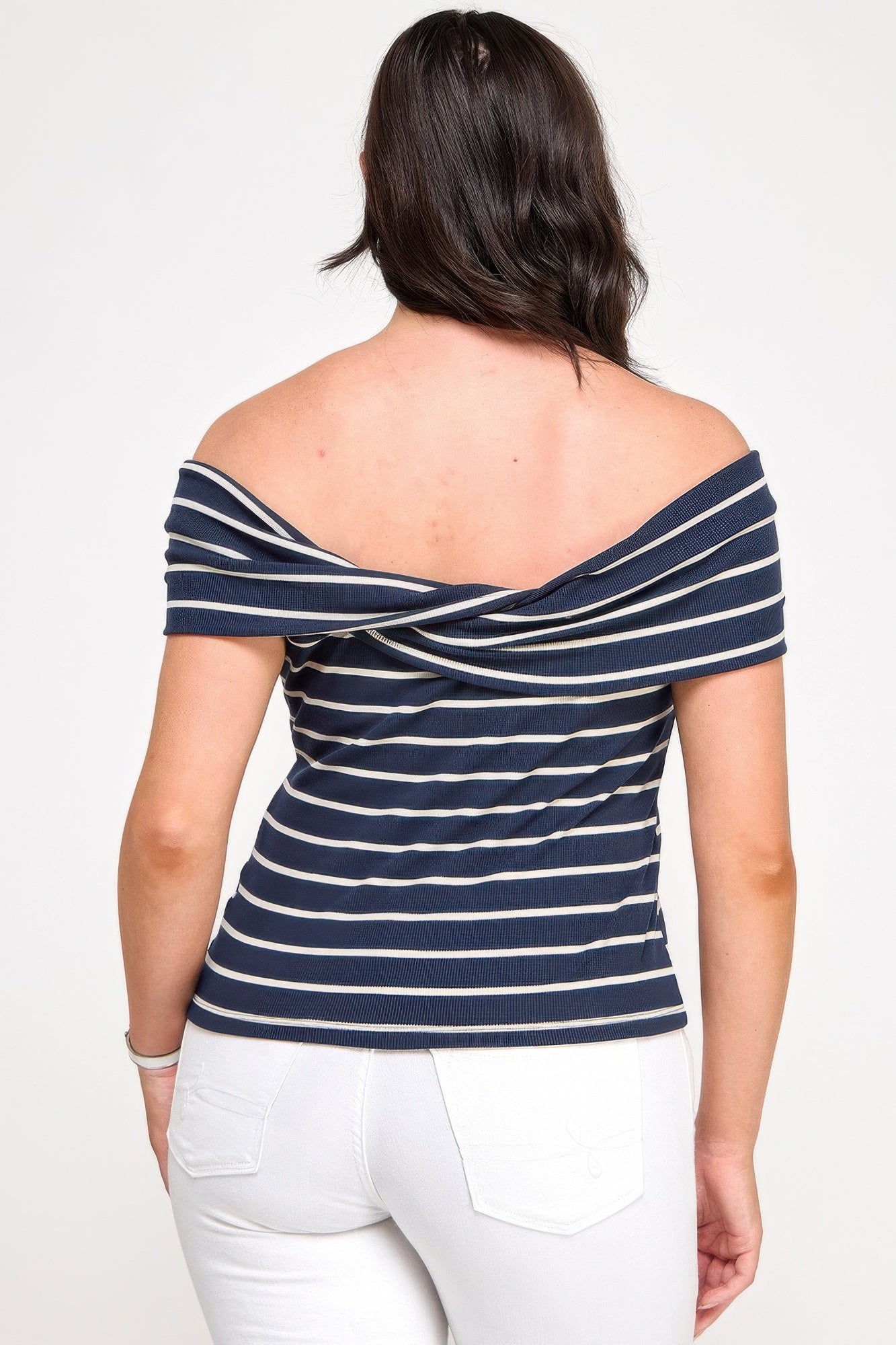 Plus Size Ots Knit Ribbed Striped Top  Shop One Place