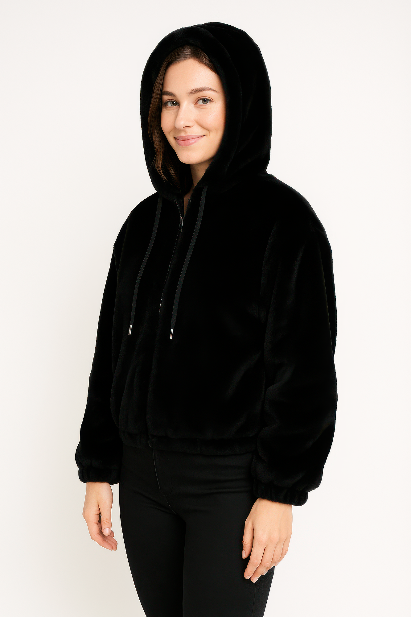 Plush Zip-Up Hooded Jacket  Shop One Place