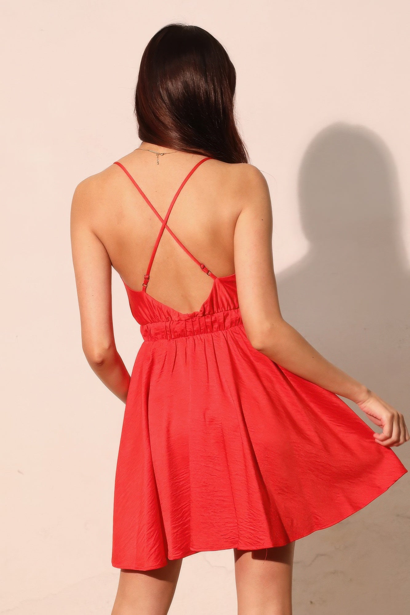 Washed Satin Crepe Cami Skater Dress  Shop One Place